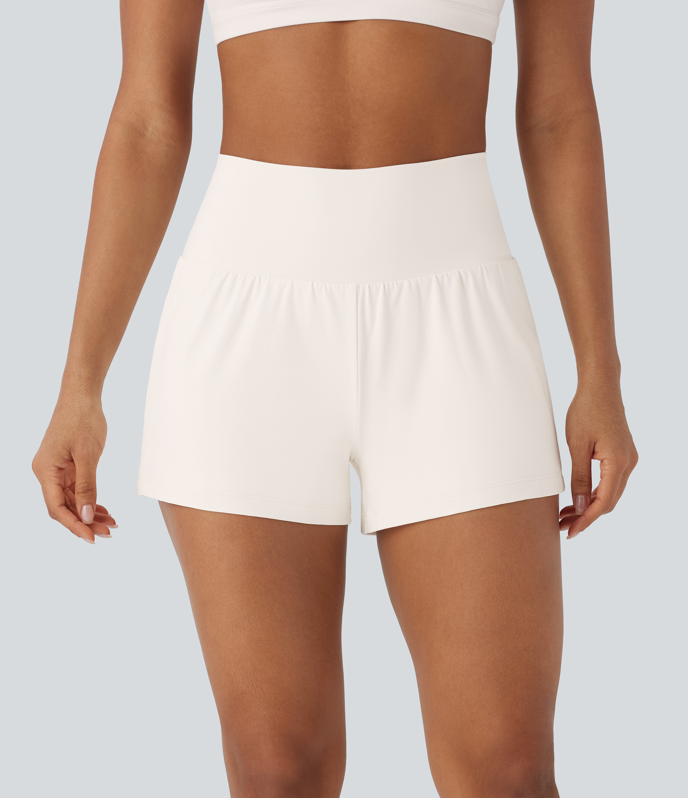 SoftlyZero™ Short de Yoga Taille Haute Aérien et Rafraîchissant avec Poches
