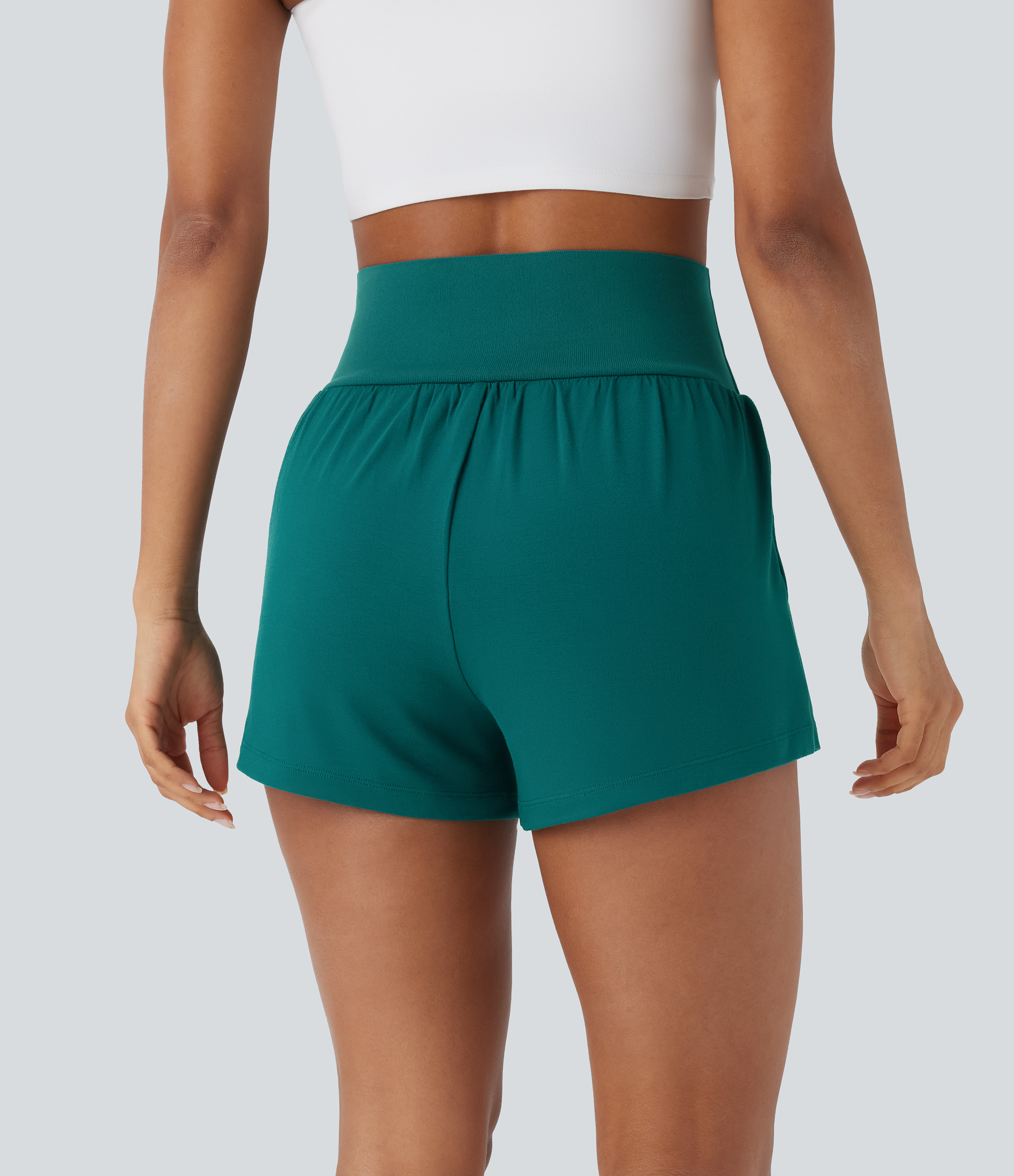 Storm Shorts de yoga 2 en 1 de tiro alto de 7,6 cm con múltiples bolsillos / 2
