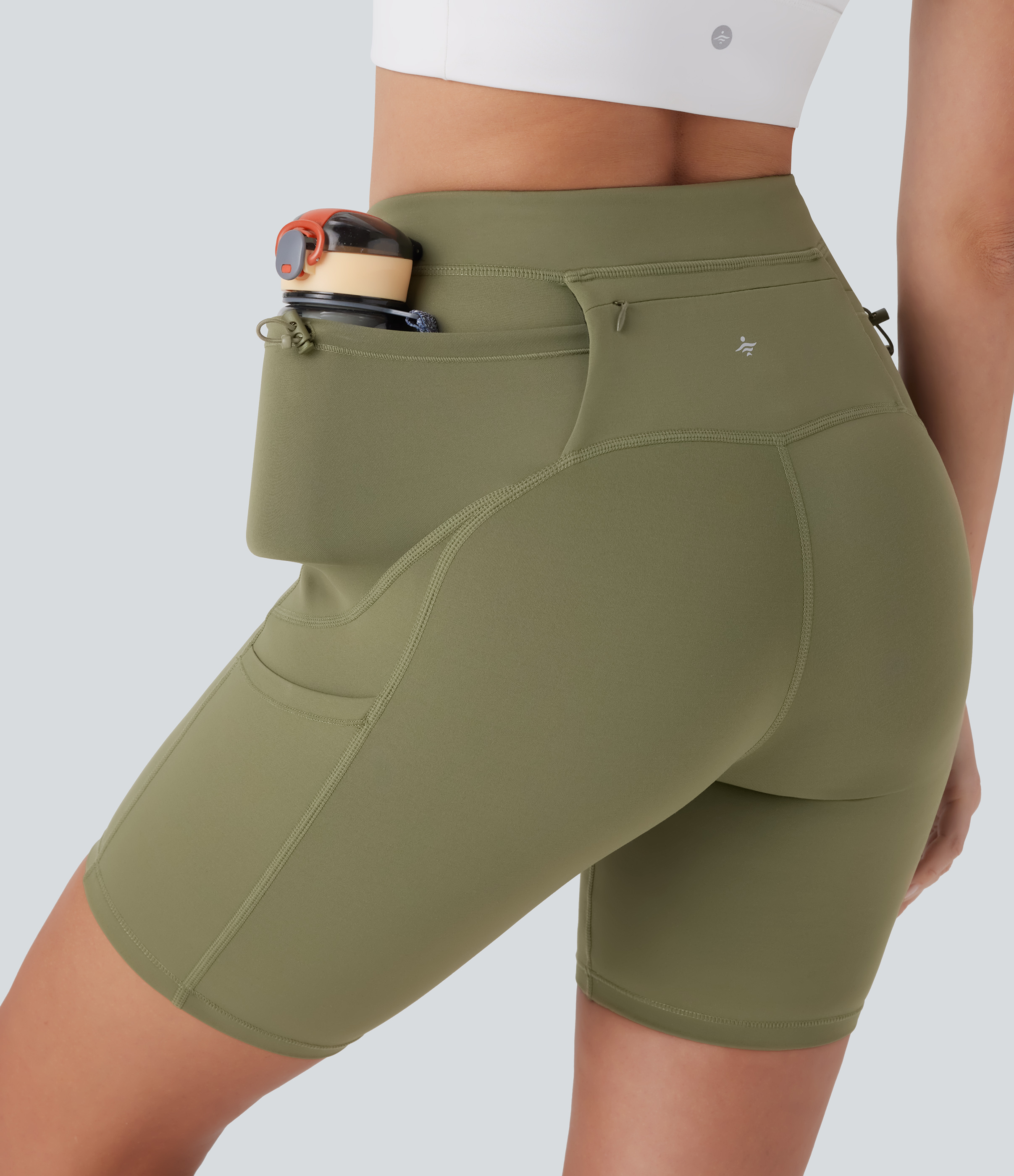 SpeedWave™ Short cycliste de course taille haute à séchage rapide avec poches multiples et passant 17,5 cm