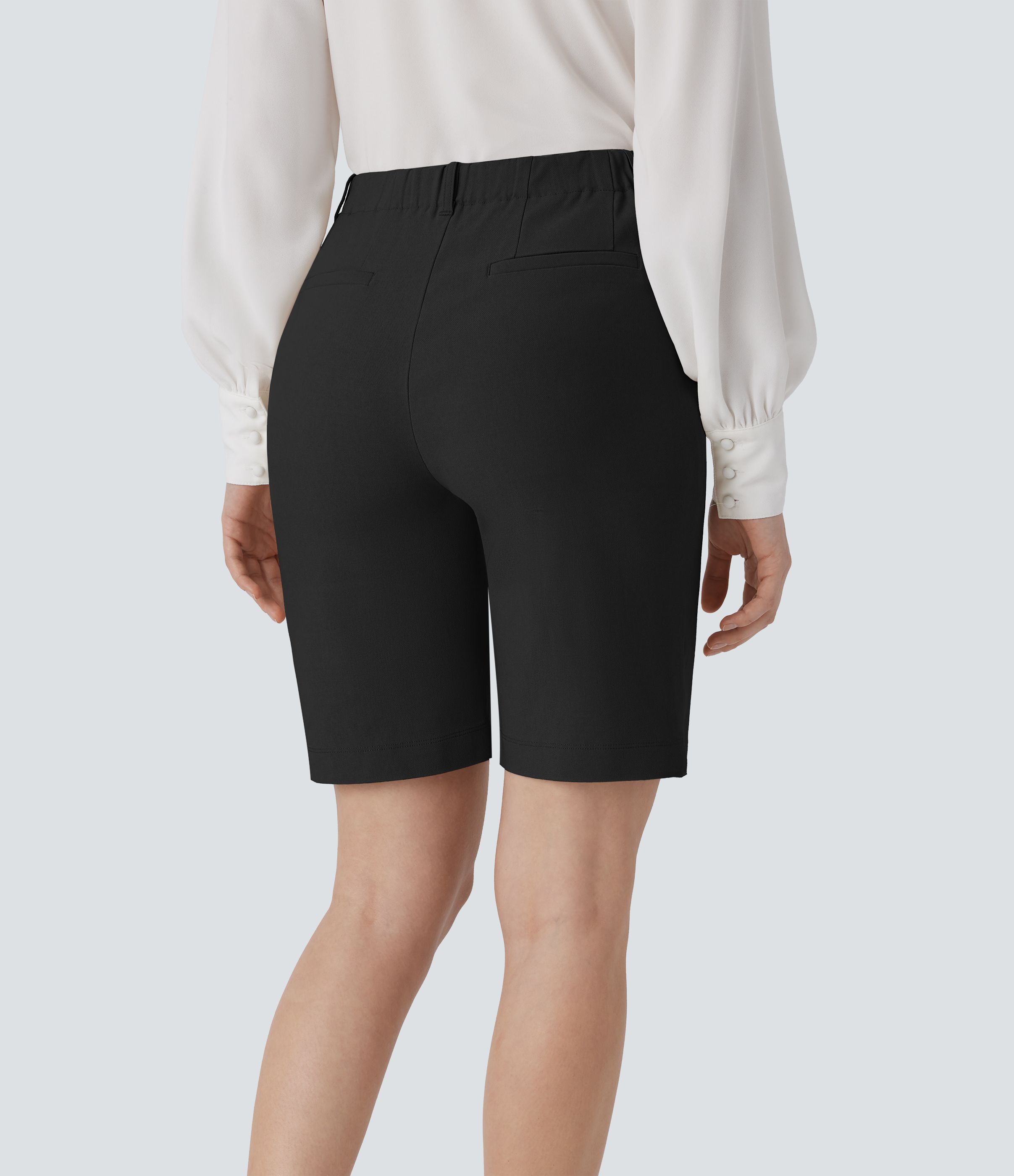 Mid Rise Zipper Pocket Work Shorts 9''