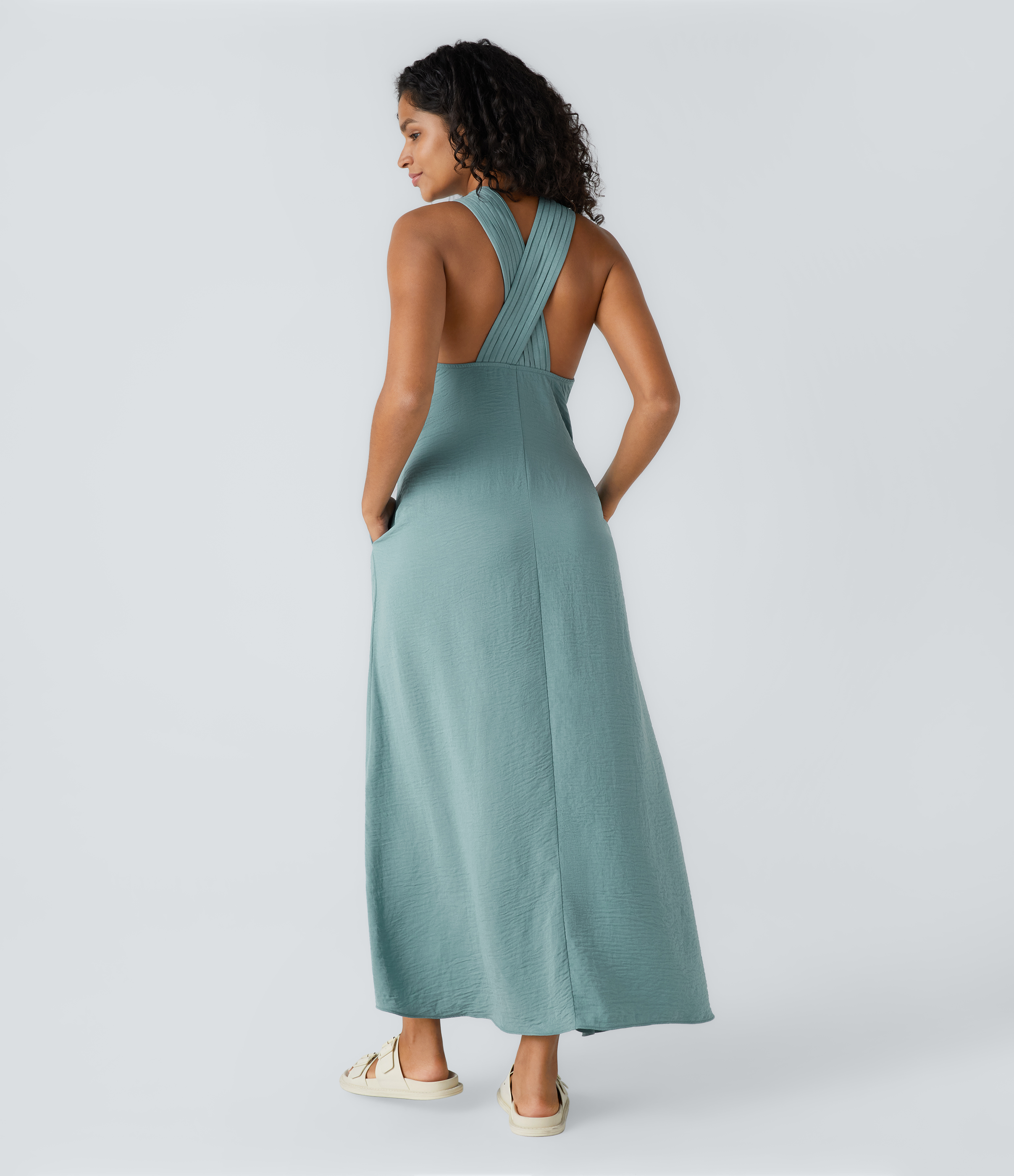 Vacation Flouncing Ethnic Loose Buttoned Skirt CC28