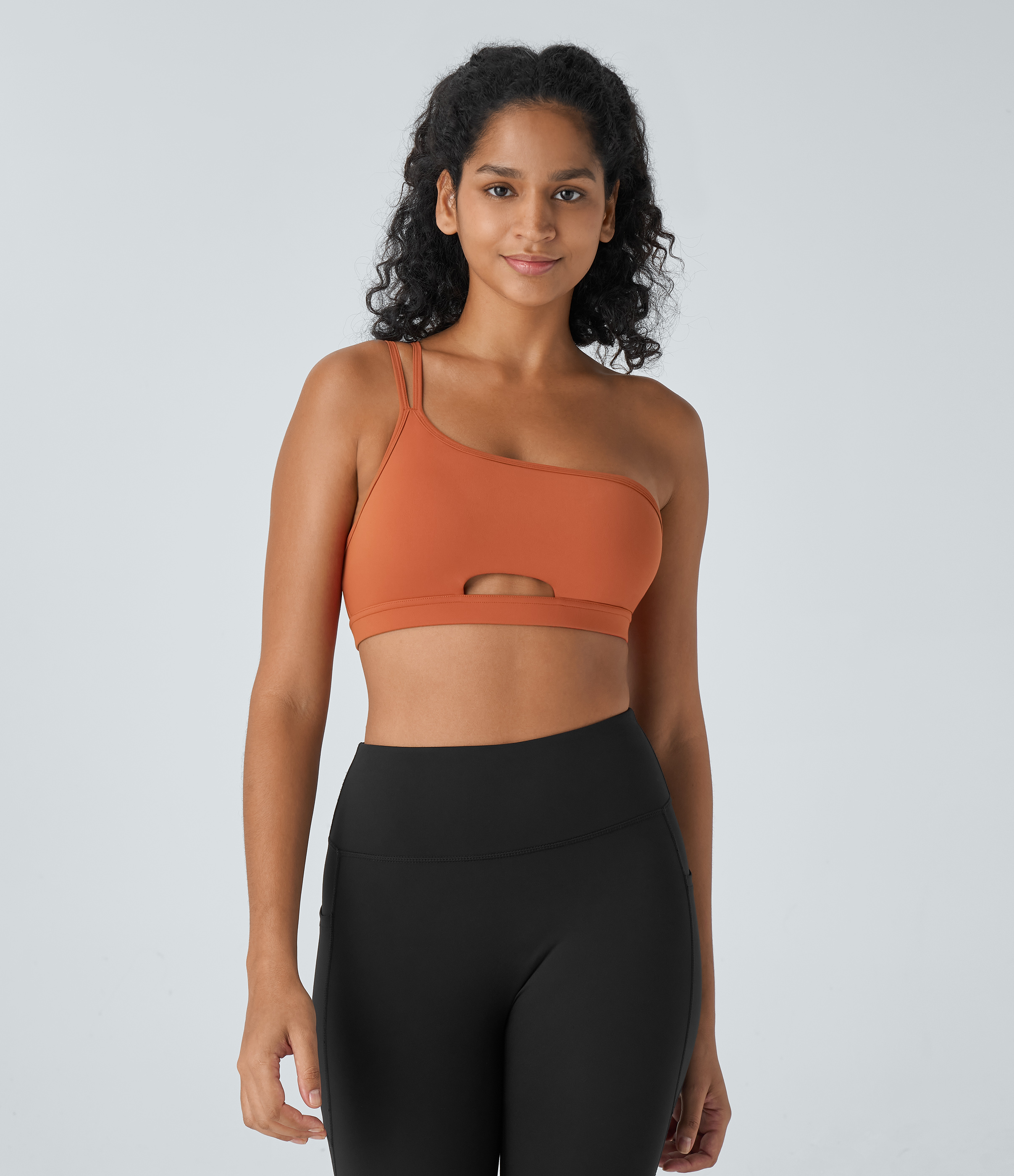 Softlyzero™ Low Support One-Shoulder Cutout Backless Yoga Sports Bra - UPF 50+