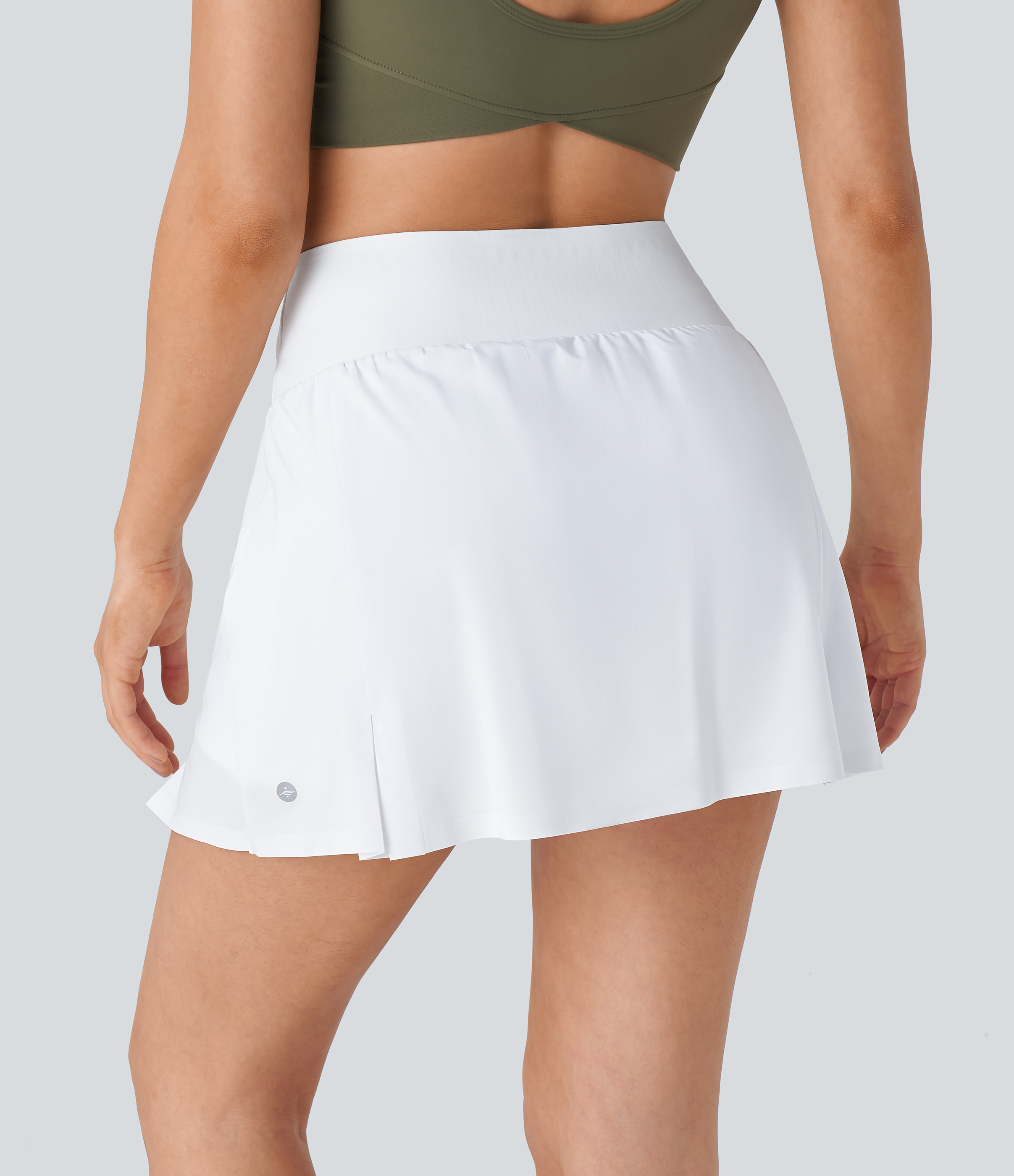 Weiß Breezeful™ High Waist 2-in-1 Taschen Schnelltrocknender Mini-Tennisrock / 2