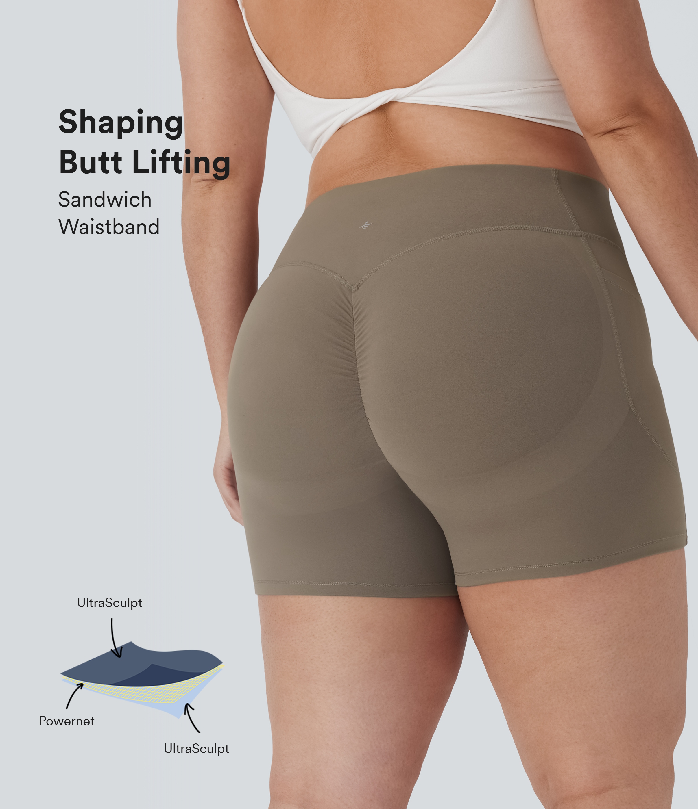 Shorts biker moldeadores Halara UltraSculpt™ de tiro alto moldeador de abdomen con push-up y bolsillos con 12,7cm de longitud