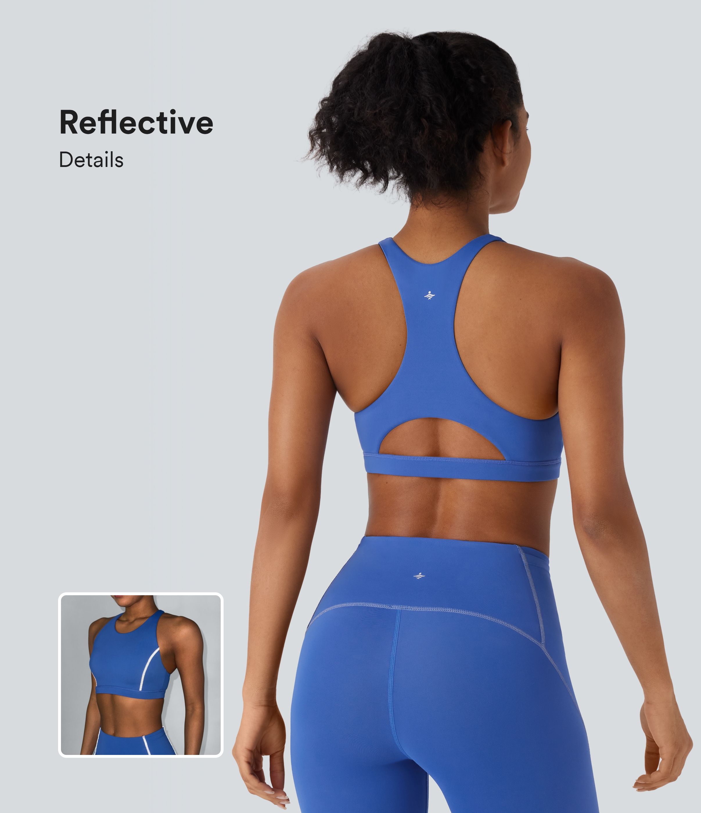 SpeedWave™ Medium Support Reflective Racerback Cut Out Quick Dry Hiking Sports Bra A-C Cups