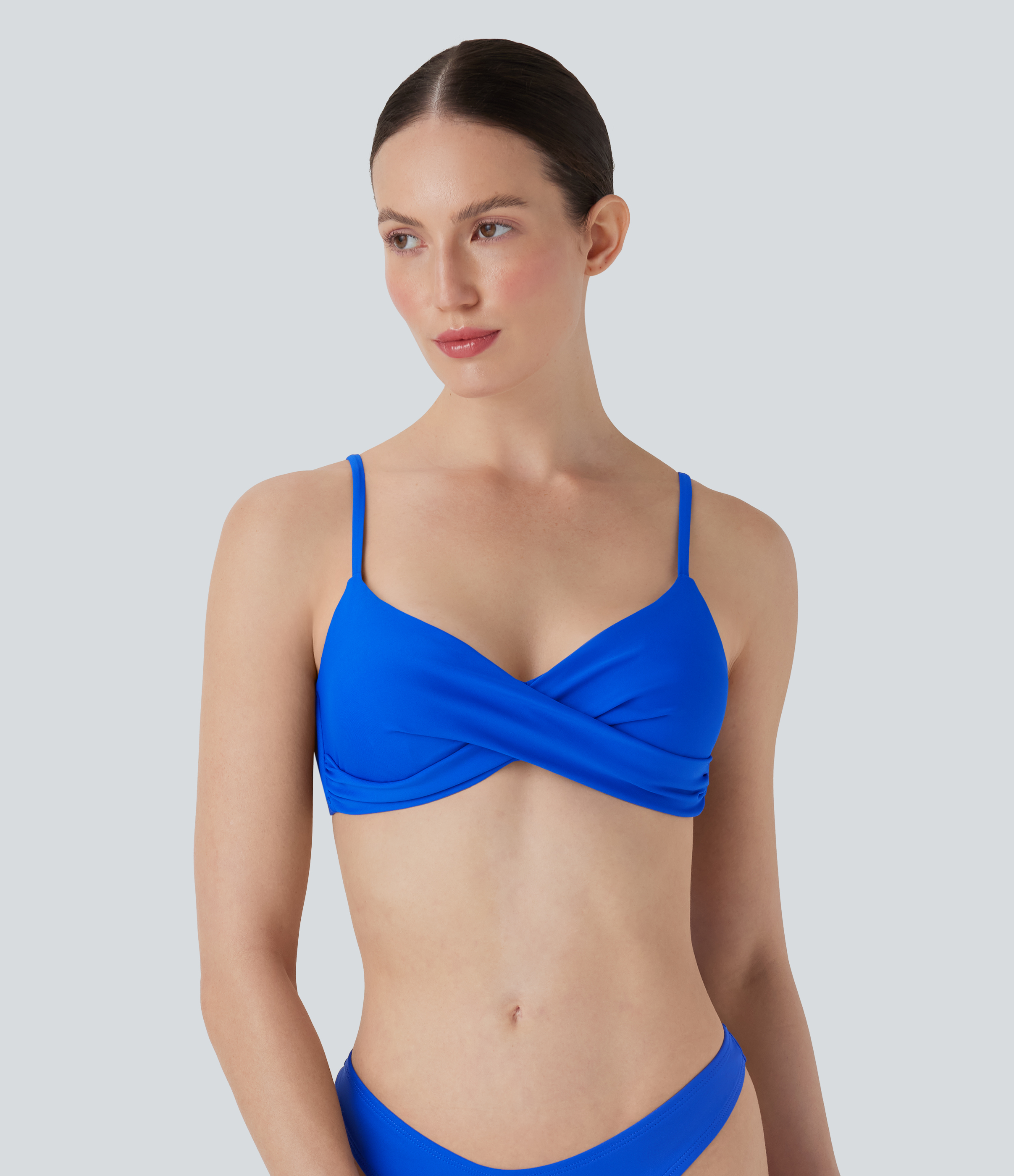 Pure Tile Blue Traje de baño bikini con parte superior con tirantes ajustables y lazo en la espalda / 2