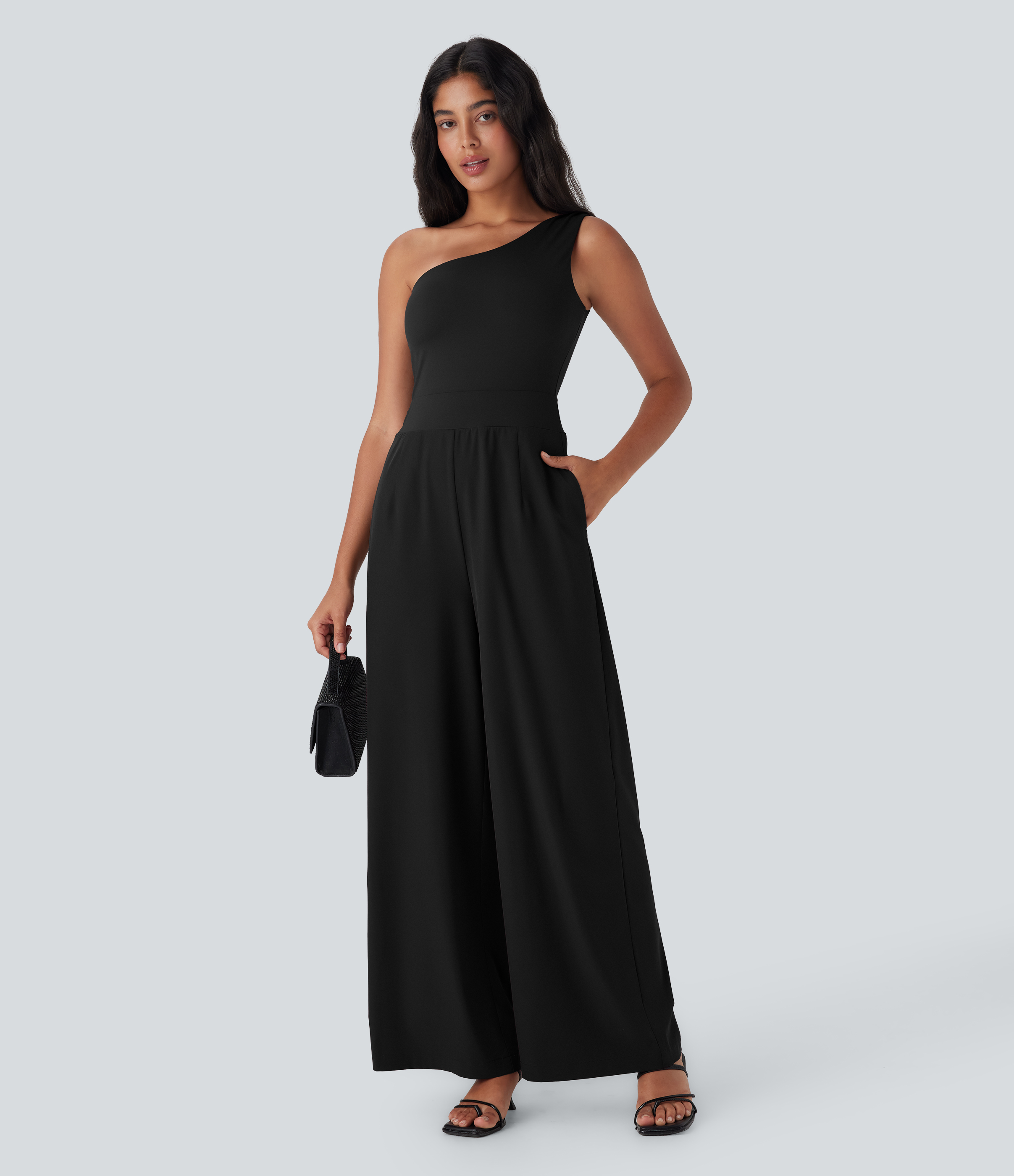 Breezeful™ Enkeltskuldret hurtigtørrende jumpsuit med lommer