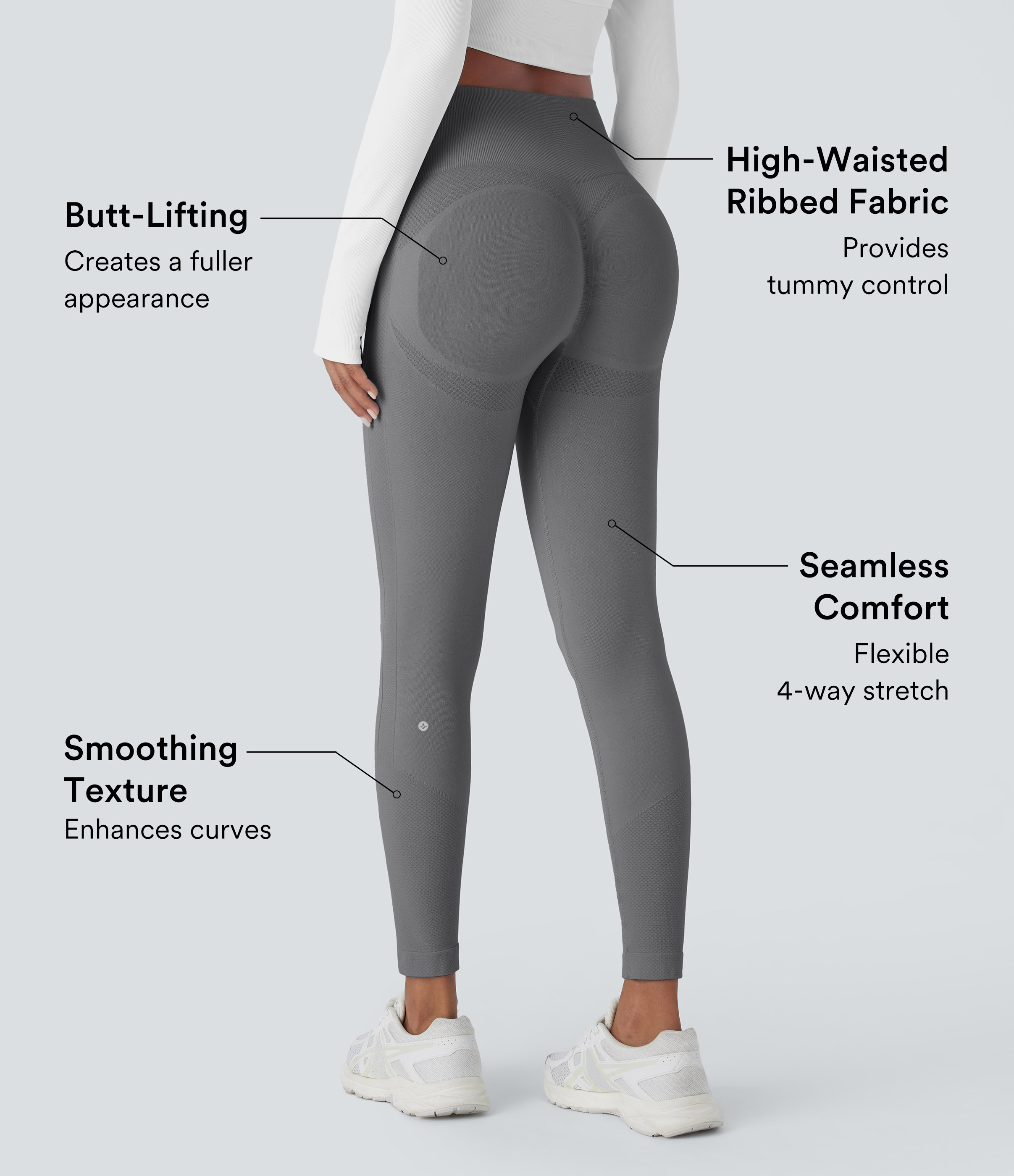 Eiffel Tower Leggings yoga tiro alto control abdomen realce glúteo sin costura / 2