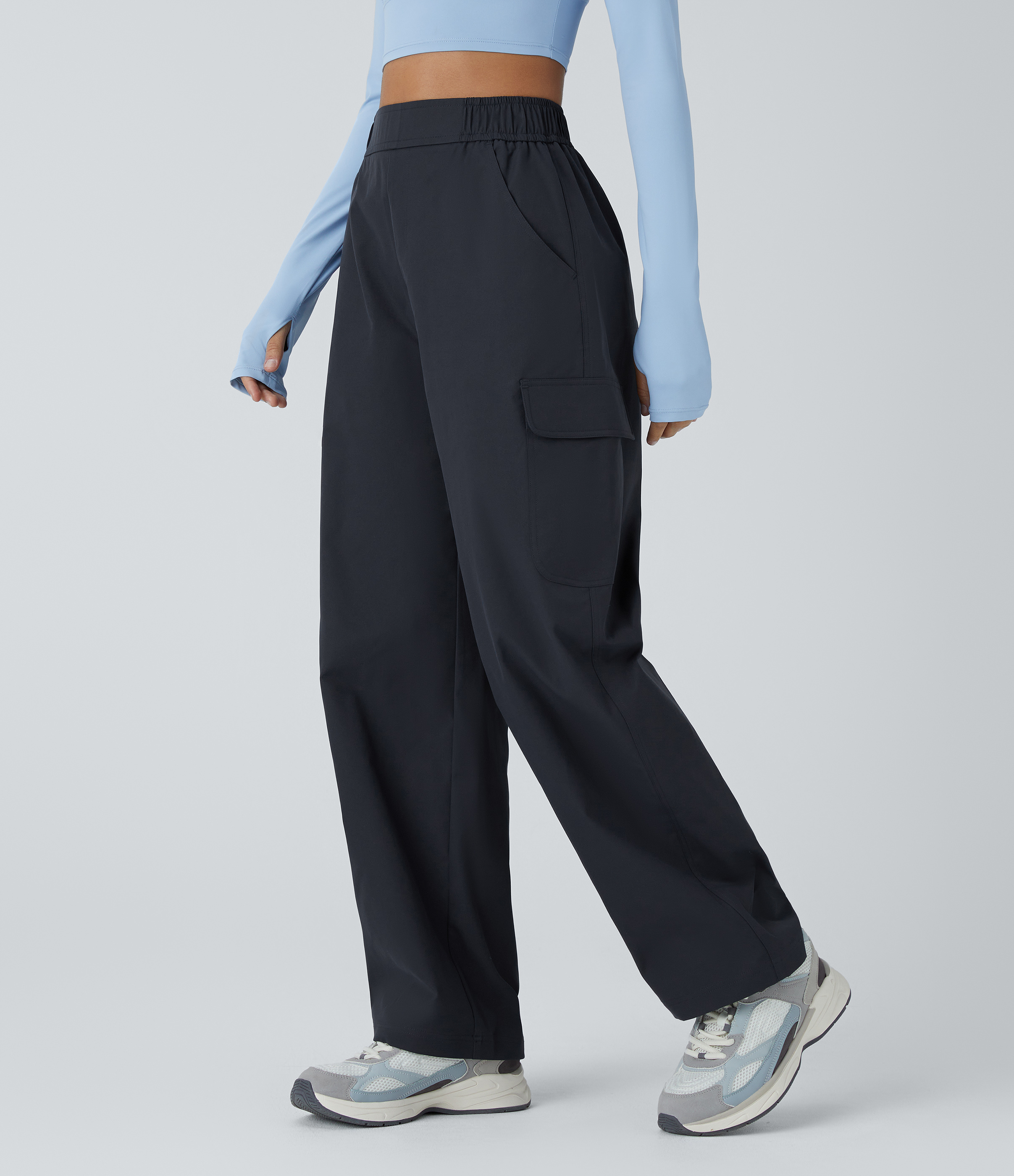 Water Repellent Wear-Resistant High Waisted Pockets Camping Cargo Pants