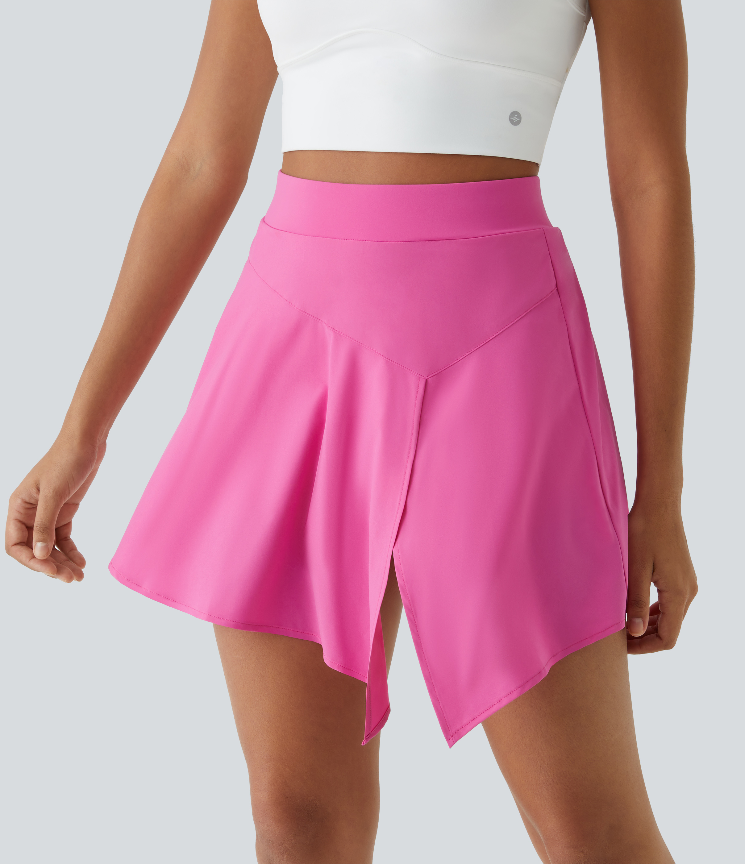 Breezeful™ High-Waisted Asymmetrical Split Hem 2-in-1 Side Pocket Mini Quick-Drying Dance Skirt