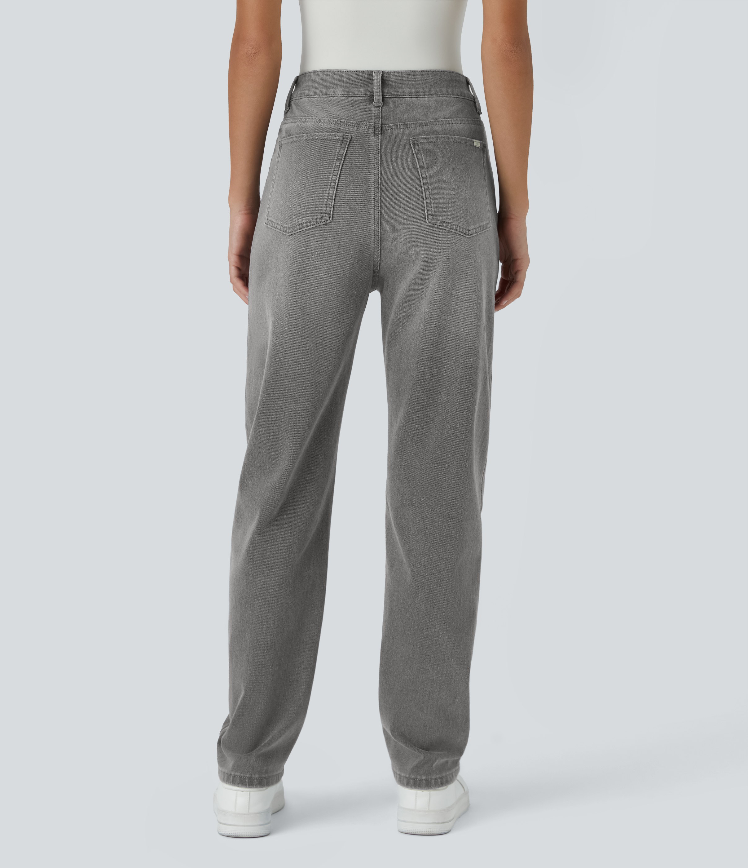 Fragrant Ash Denim Halara Flex™ Jean lavé, décontracté, taille haute, avec poches zippées / 2
