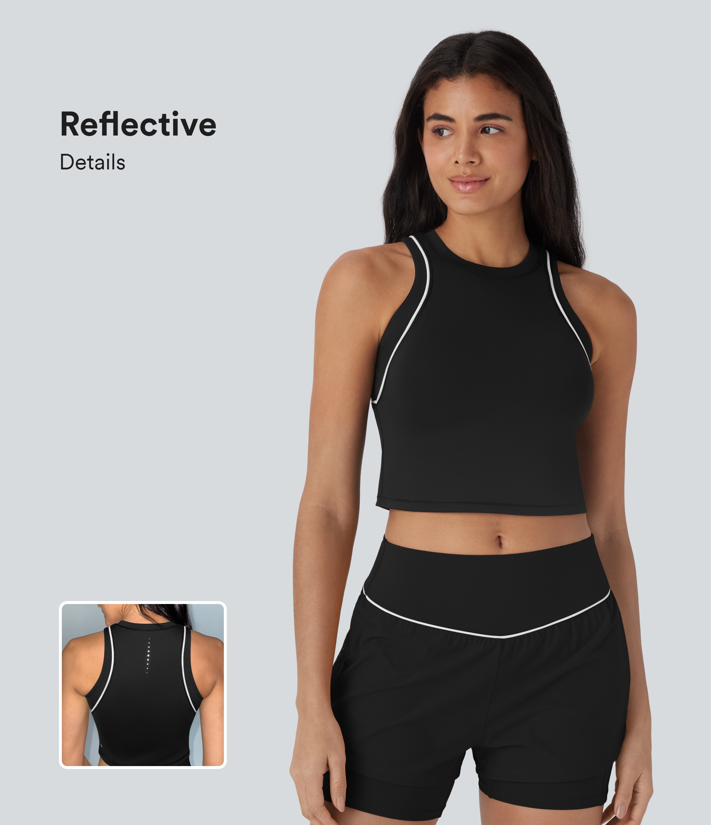 SpeedWave™ Reflective Cropped Quick Dry Running Tank Top