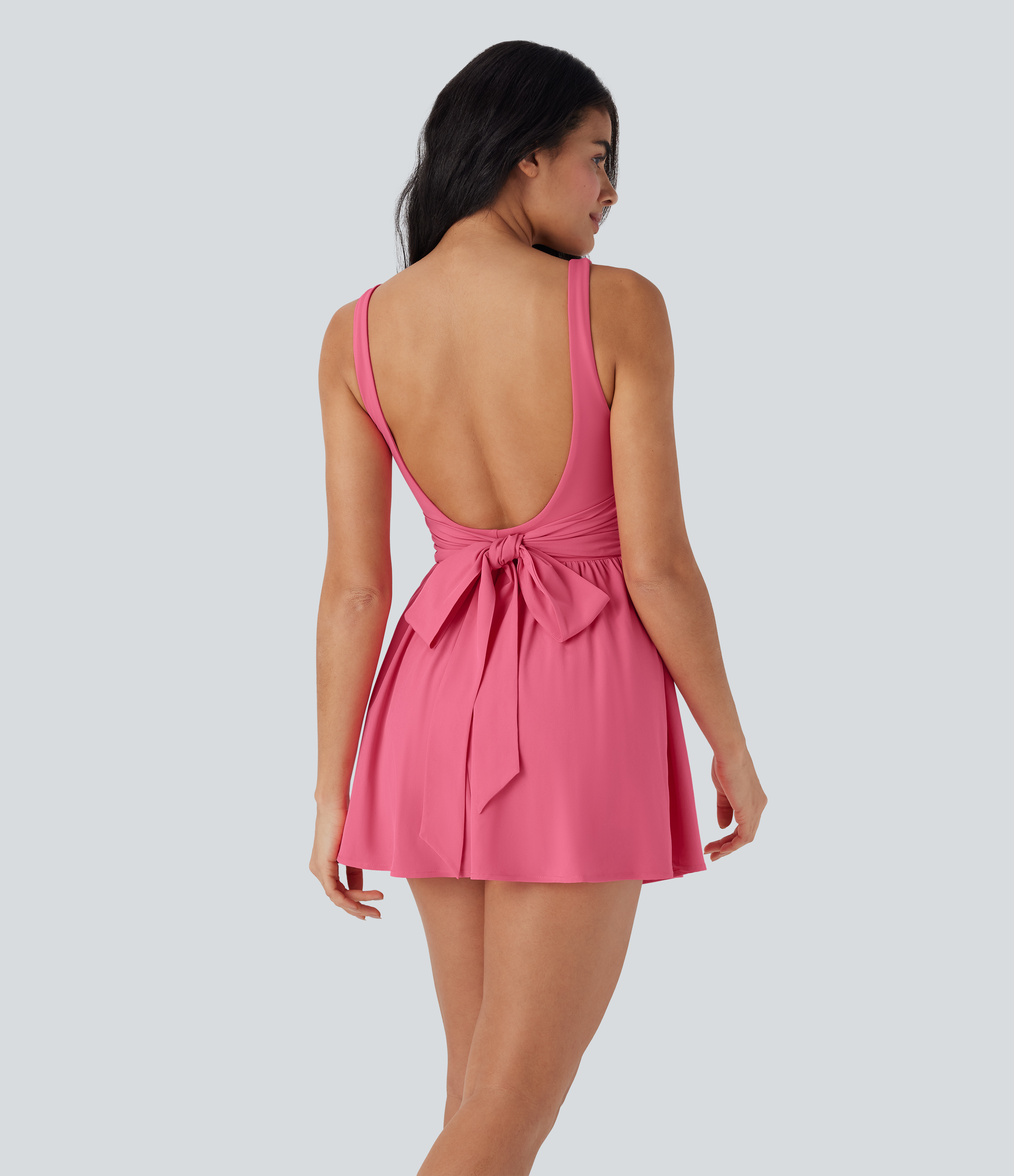 Breezeful™ Tie Back 2-in-1 Quick Dry Mini Dance Active Dress with Pocket-Easy Peezy Edition