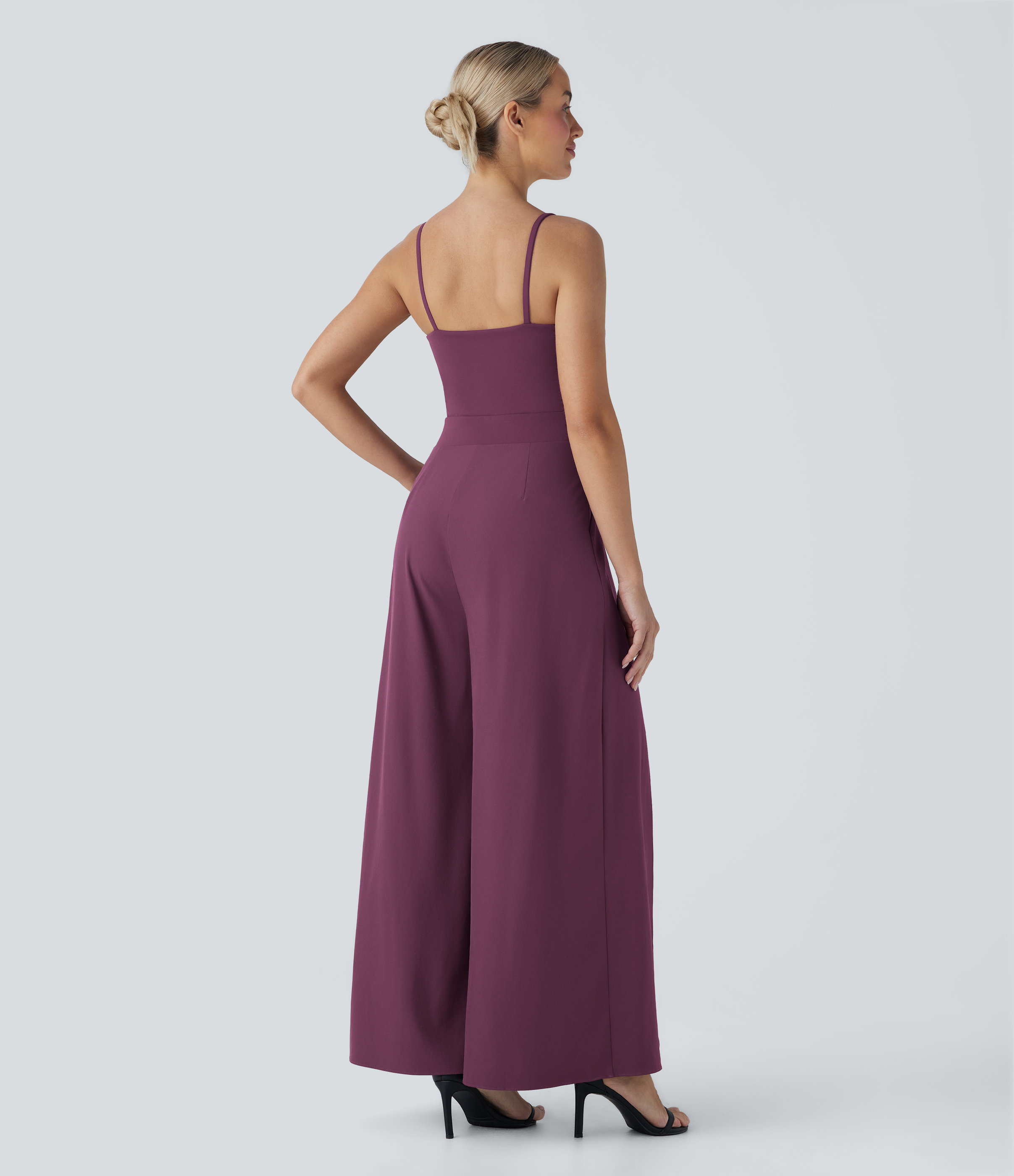 Amaranth Breezeful™ Weite Bein Schnelltrocknender Lässiger Jumpsuit mit Taschen / 2