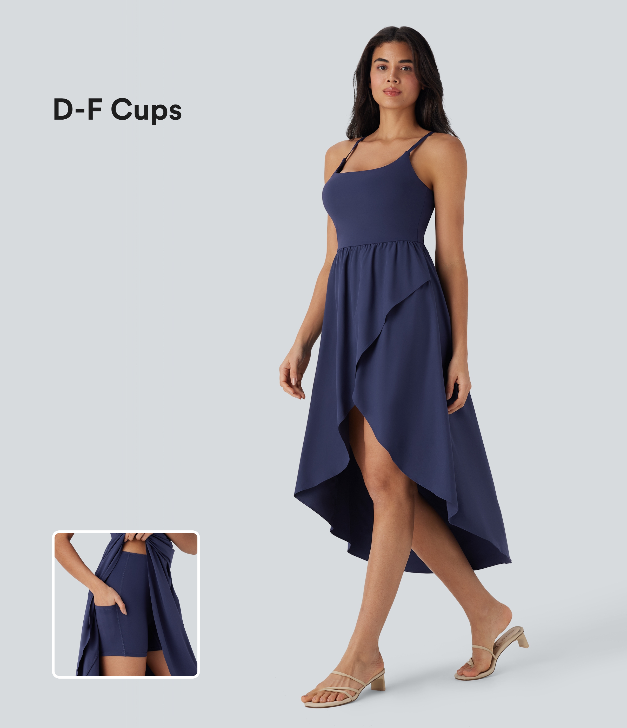 Robe Midi Décontractée Breezeful™ Fluide 2 Pièces Séchage Rapide avec Poche pour Bonnets D-F