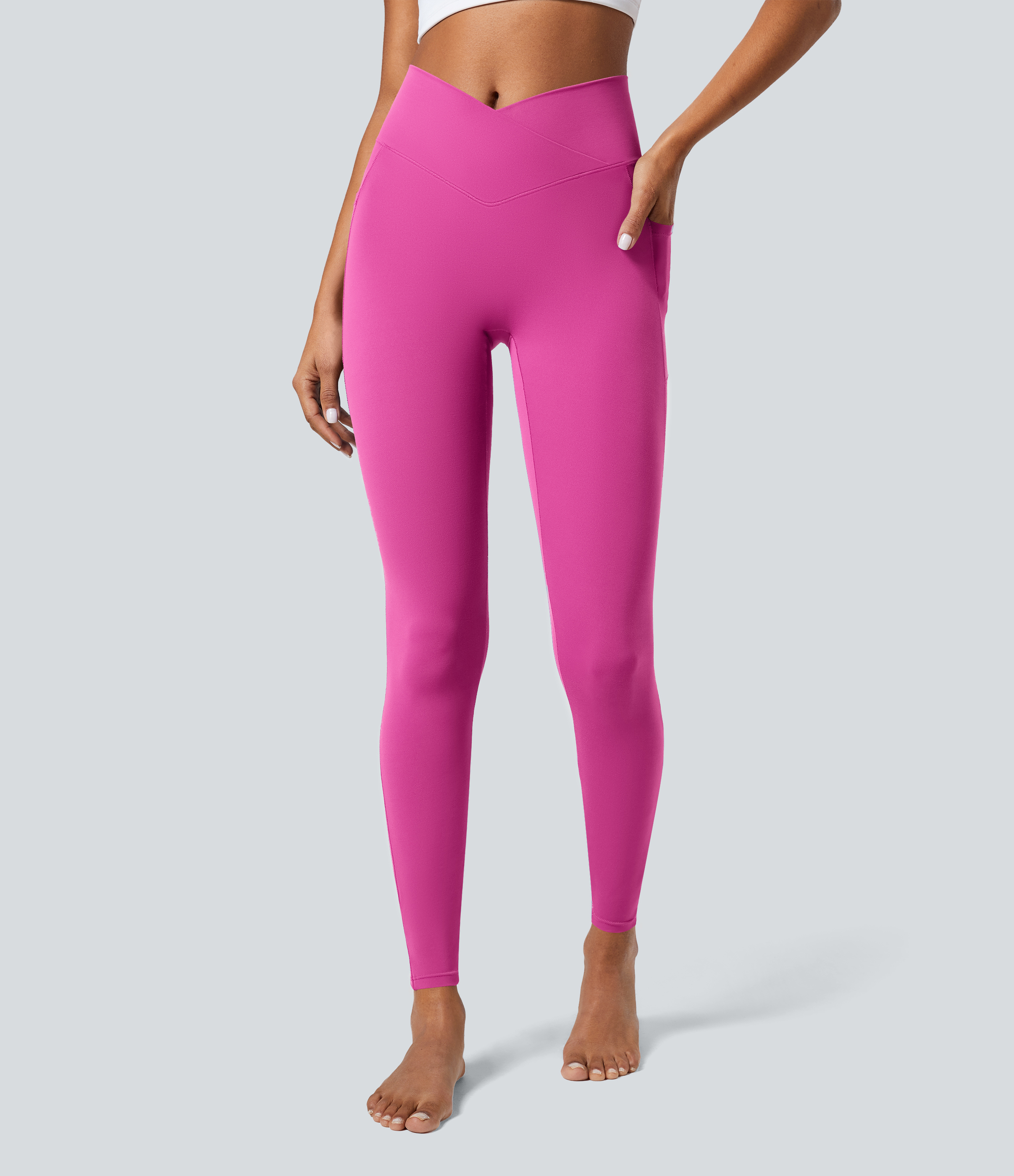 Women's SoftlyZero™ Crossover Pocket Plain Leggings-UPF50+