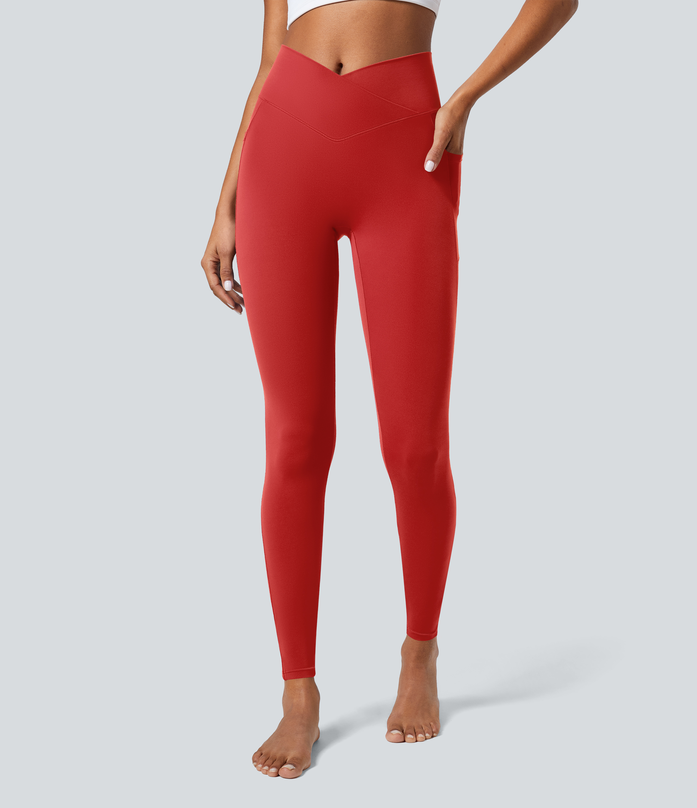 Softlyzero™ Plush Crossover Leggings mit Taschen-UPF50+