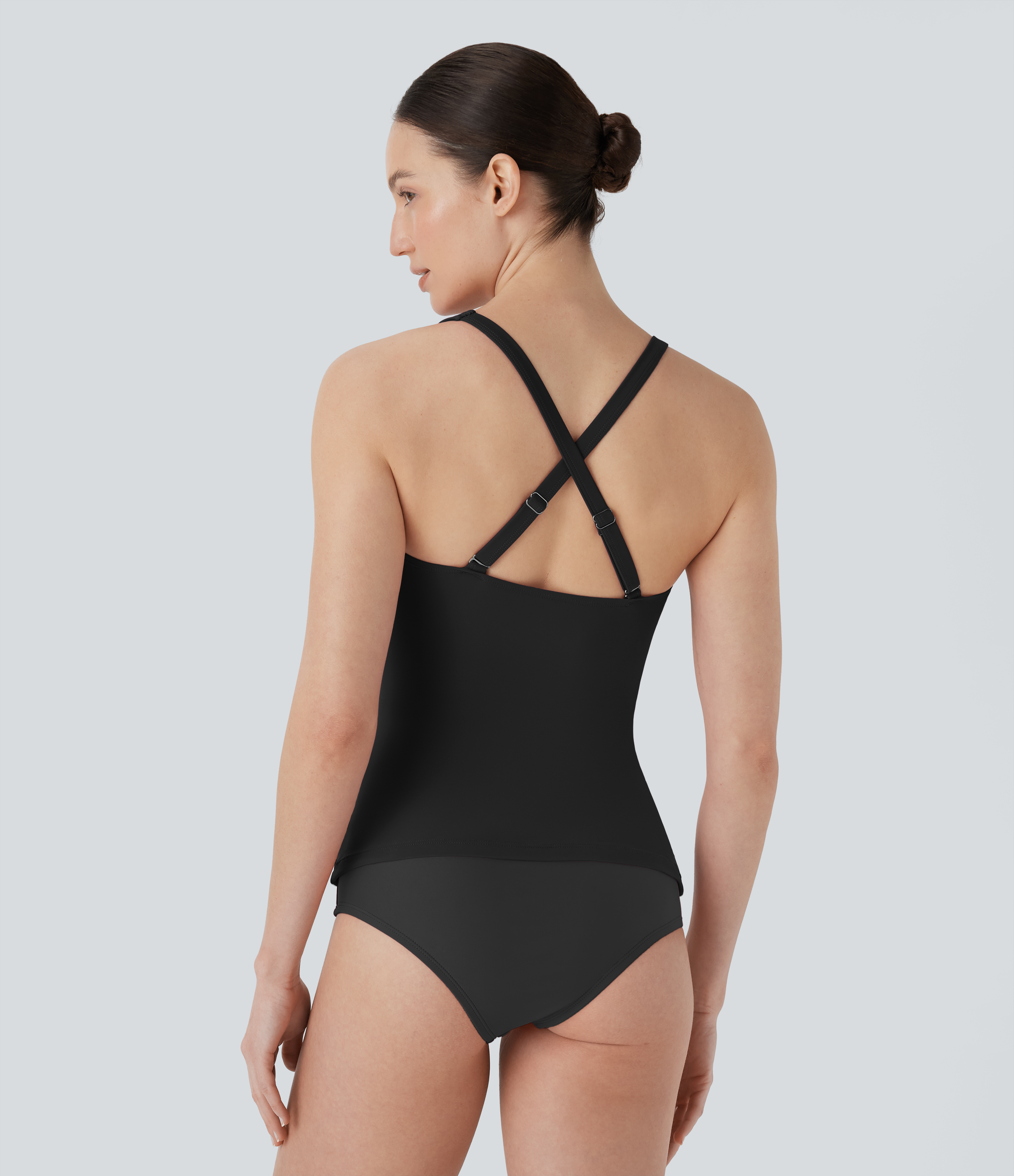 Black Ruched Bikini Top Swimsuit / 2