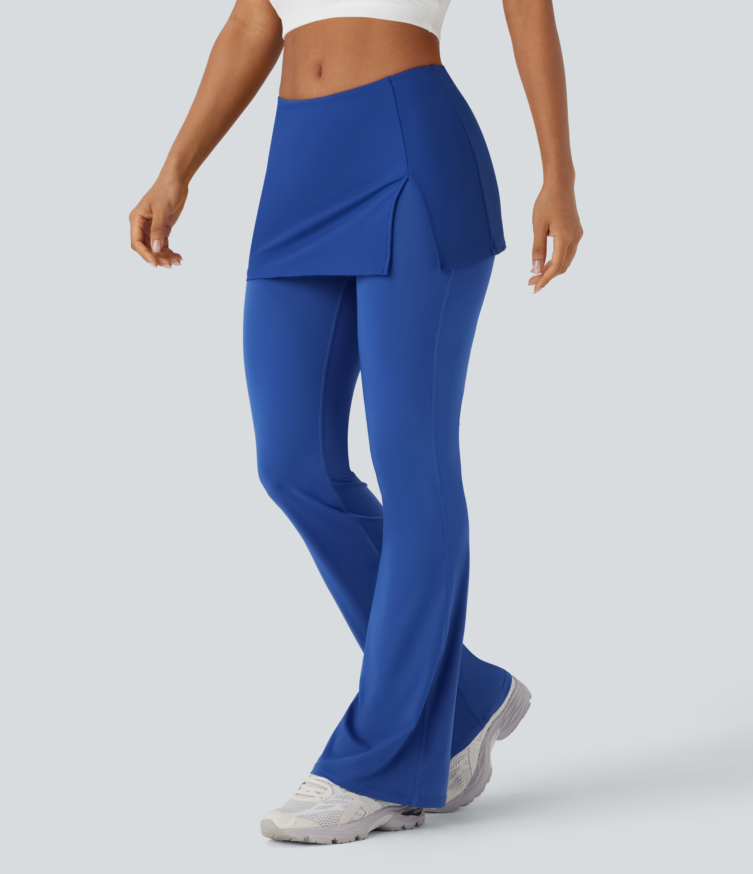 Mid Rise Split 2-in-1  Yoga Bootcut Trousers