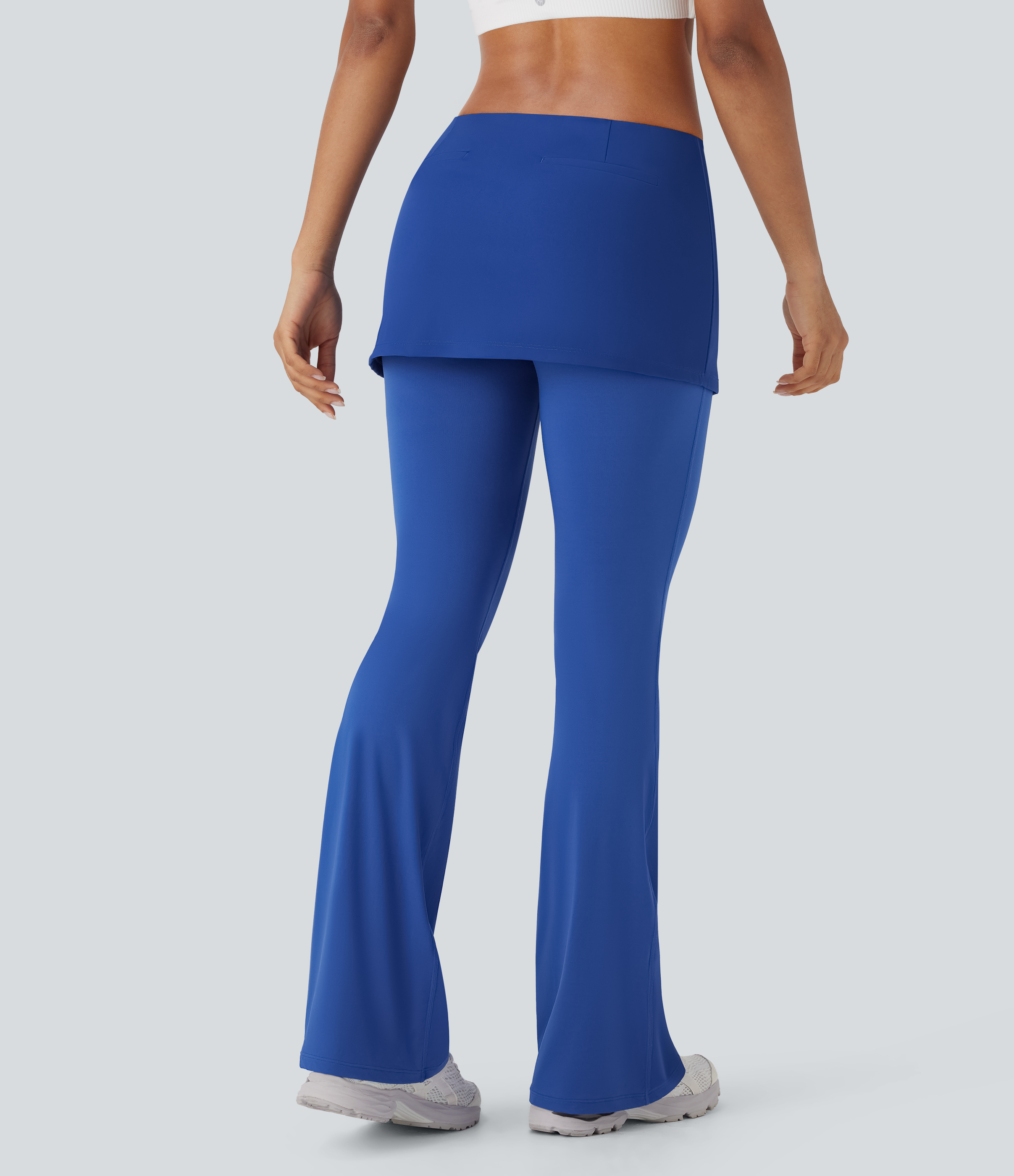 Beaucoup Blue Pantalones de yoga 2 en 1 de tiro medio con abertura y tacto refrescante / 2