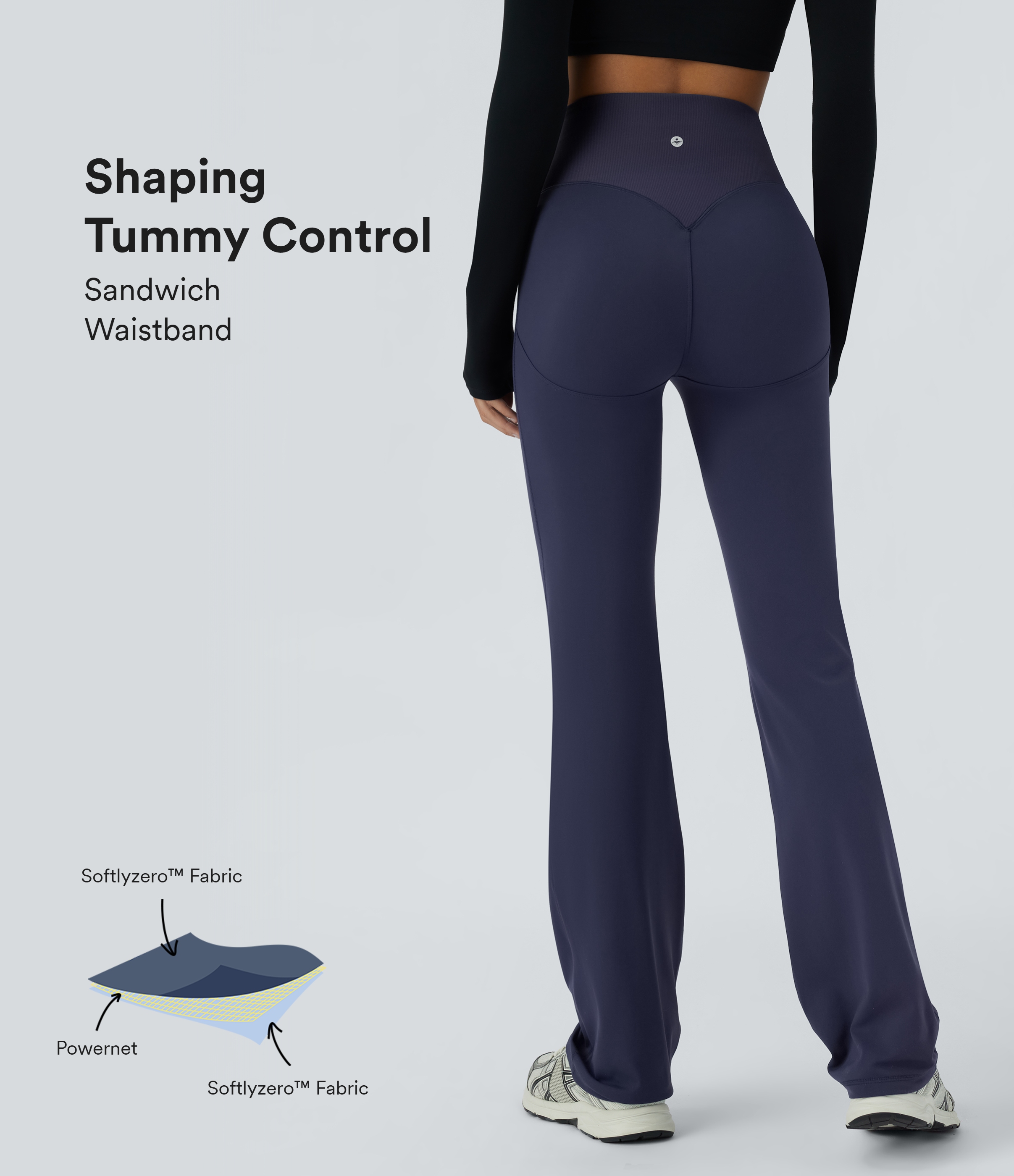 Women's SoCinched High Waisted Tummy Control Contrast Ribbed Bootcut Yoga  Leggings-UPF50+ - Halara