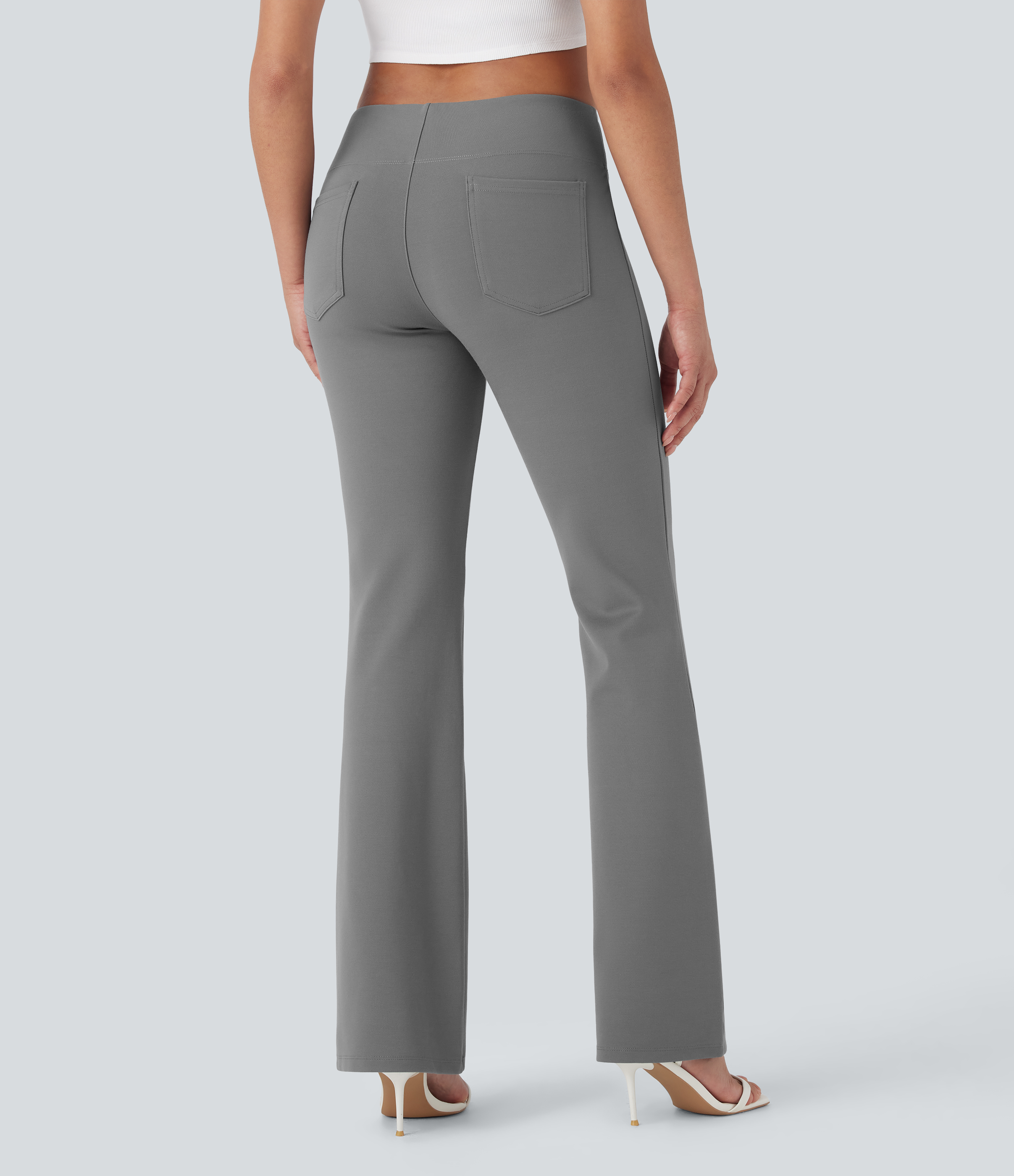 Putty Gray Low Rise Pocket Casual Pants / 2