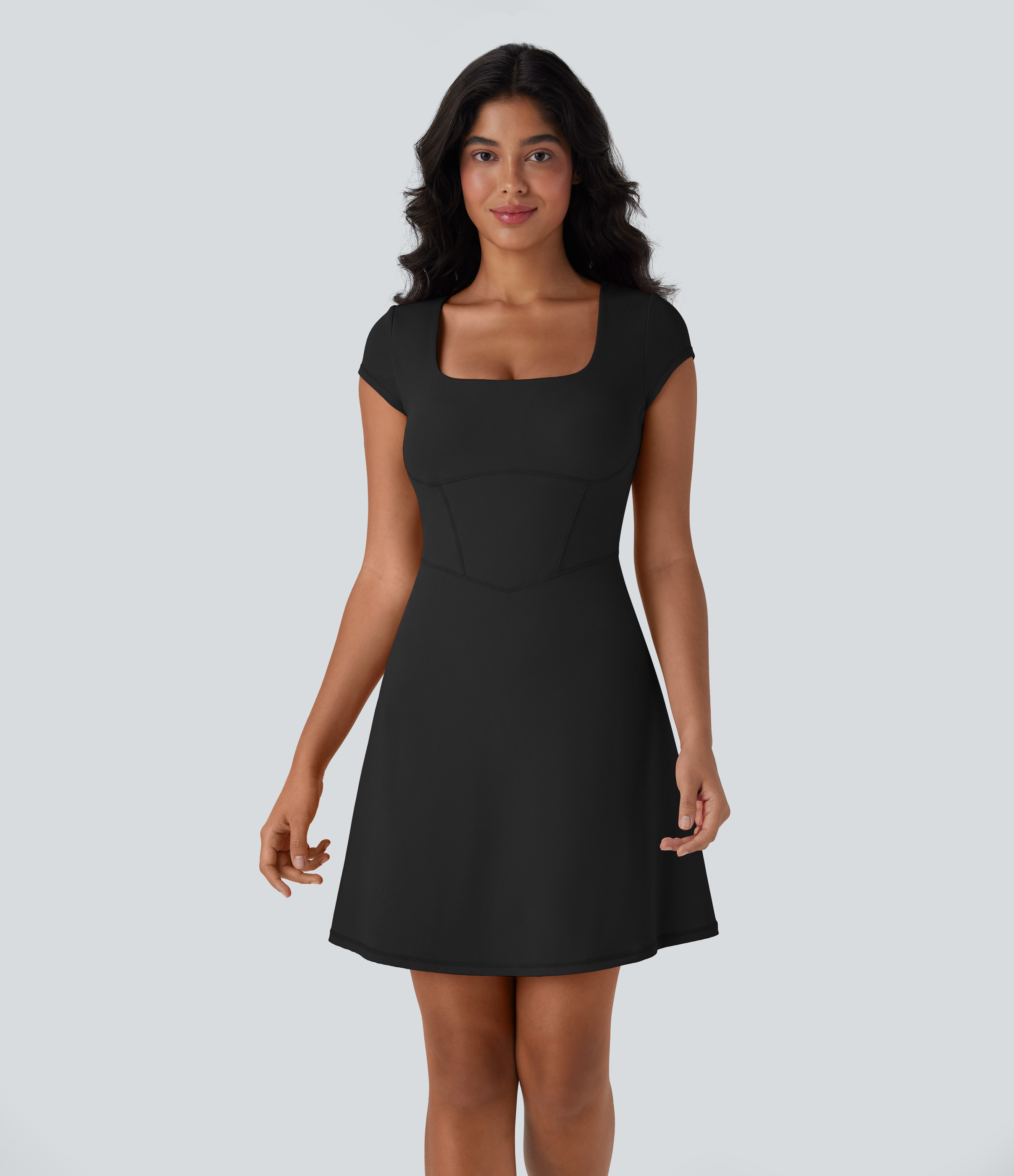新作　SUKALA　size　Ｍ Women's SoftlyZero™ Plush Squzre Neck Corset 2-in-1 Mini