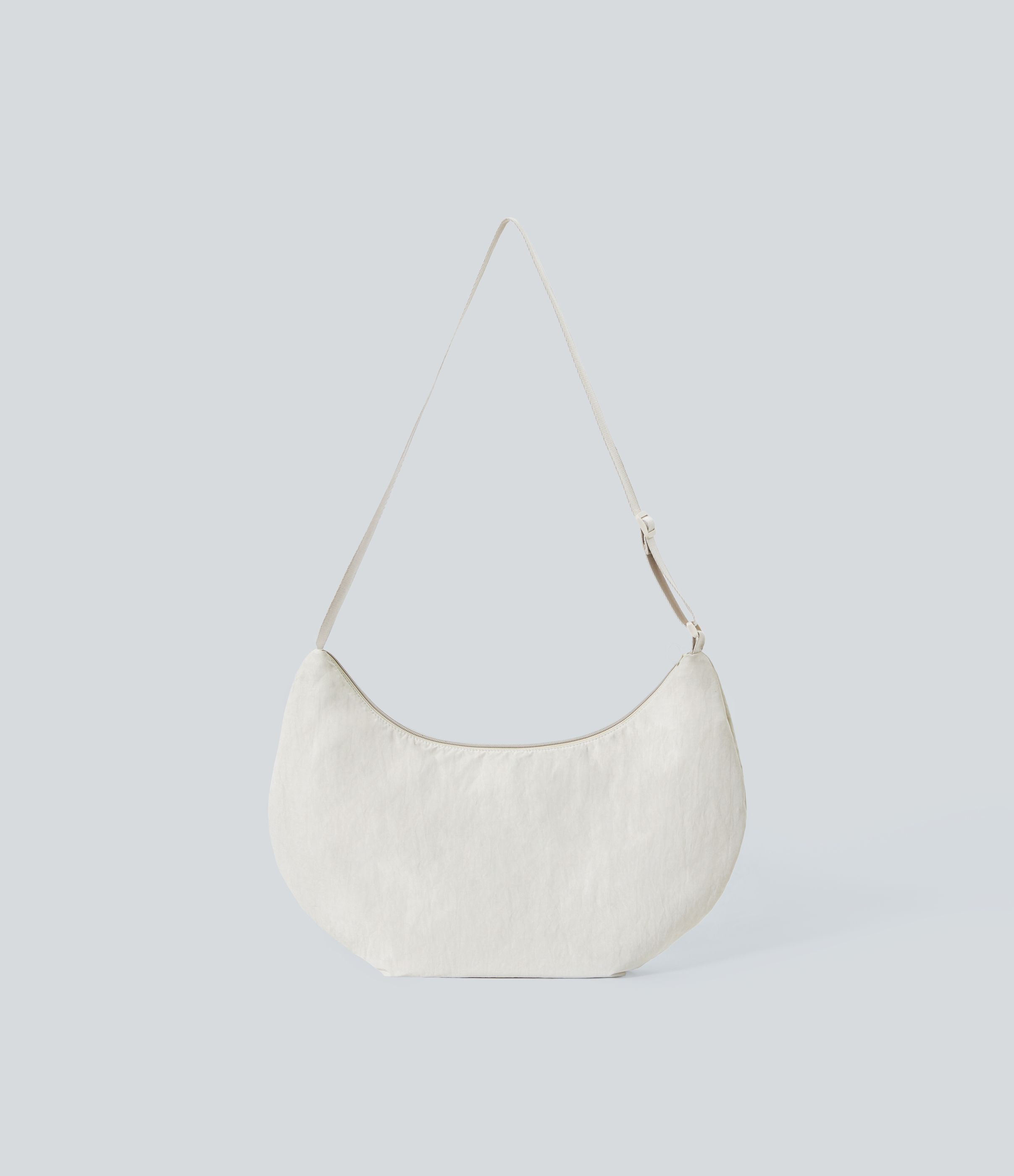 Light Gray Bolso de hombro casual con cremallera y correa ajustable / 2
