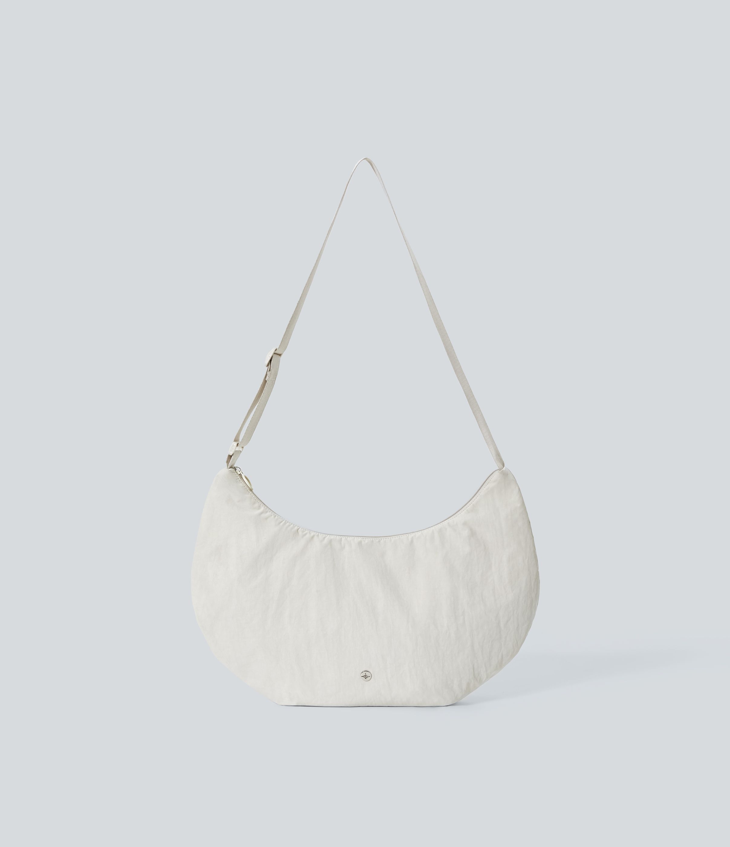 Light Gray Bolso de hombro casual con cremallera y correa ajustable / 1