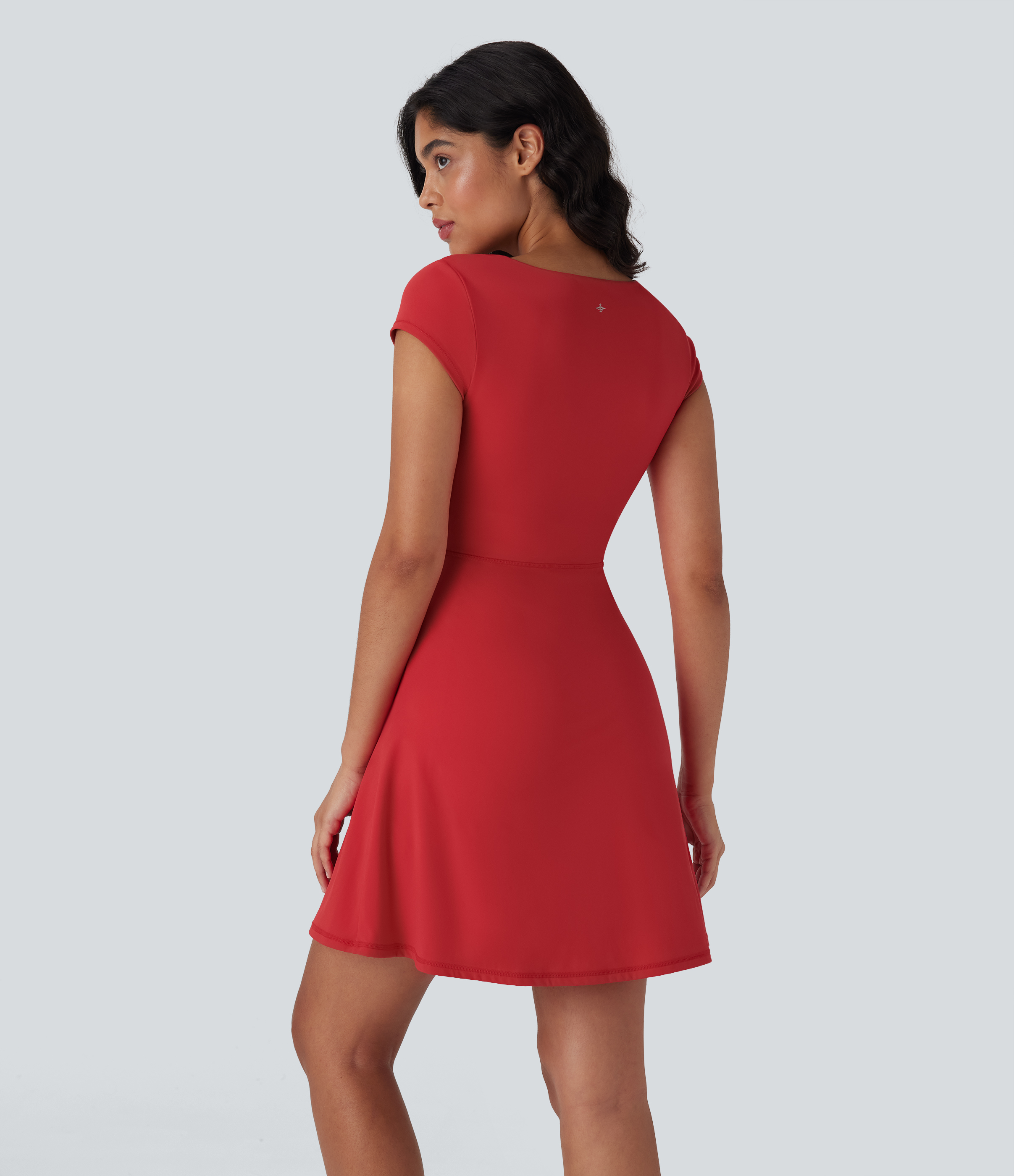 Mars Red Minivestido casual Softlyzero™ 2 en 1 con escote cuadrado y bolsillo / 2