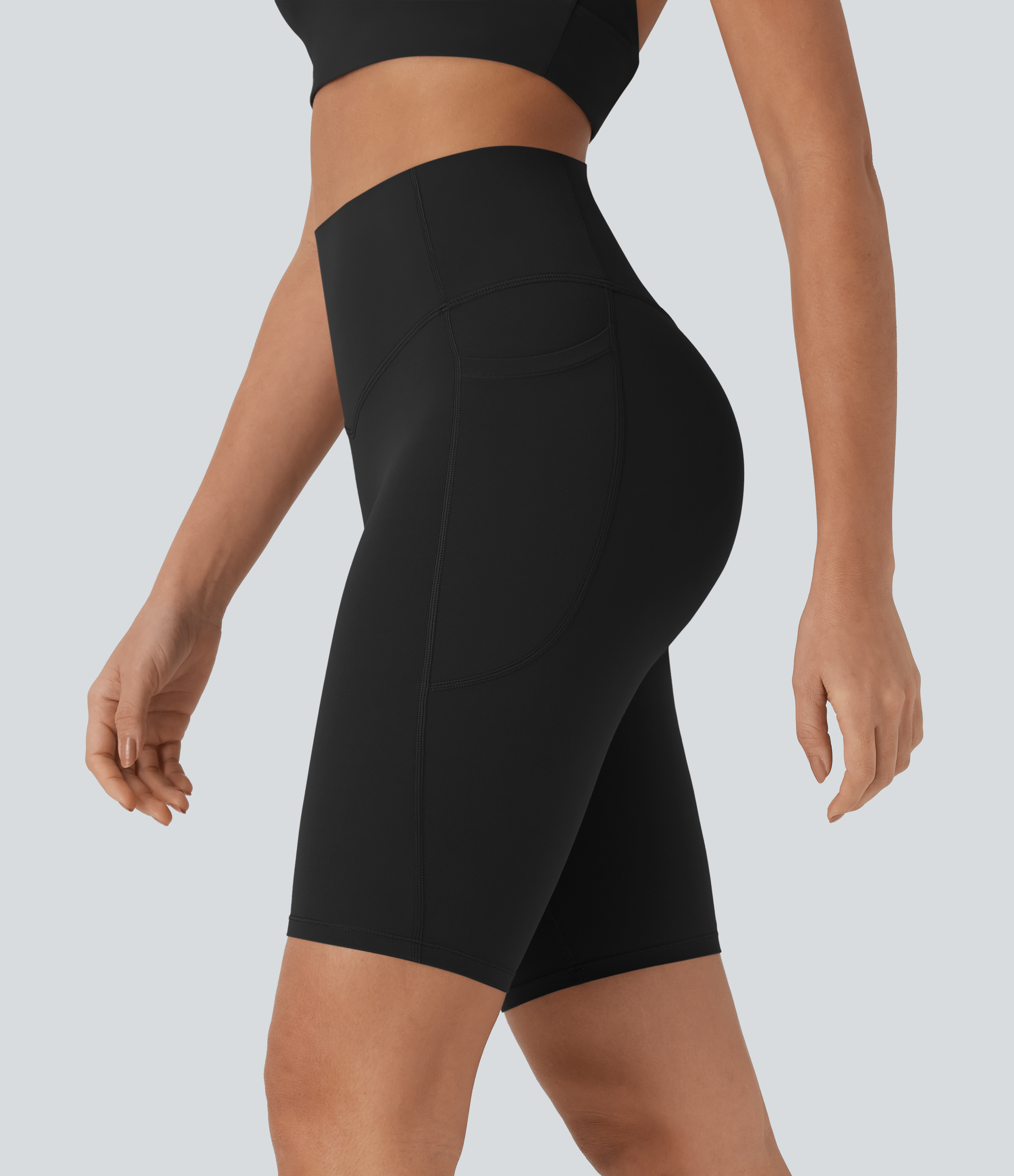 Halara UltraSculpt™ High Waisted Tummy Control Pocket Shaping Training Biker Shorts 9''