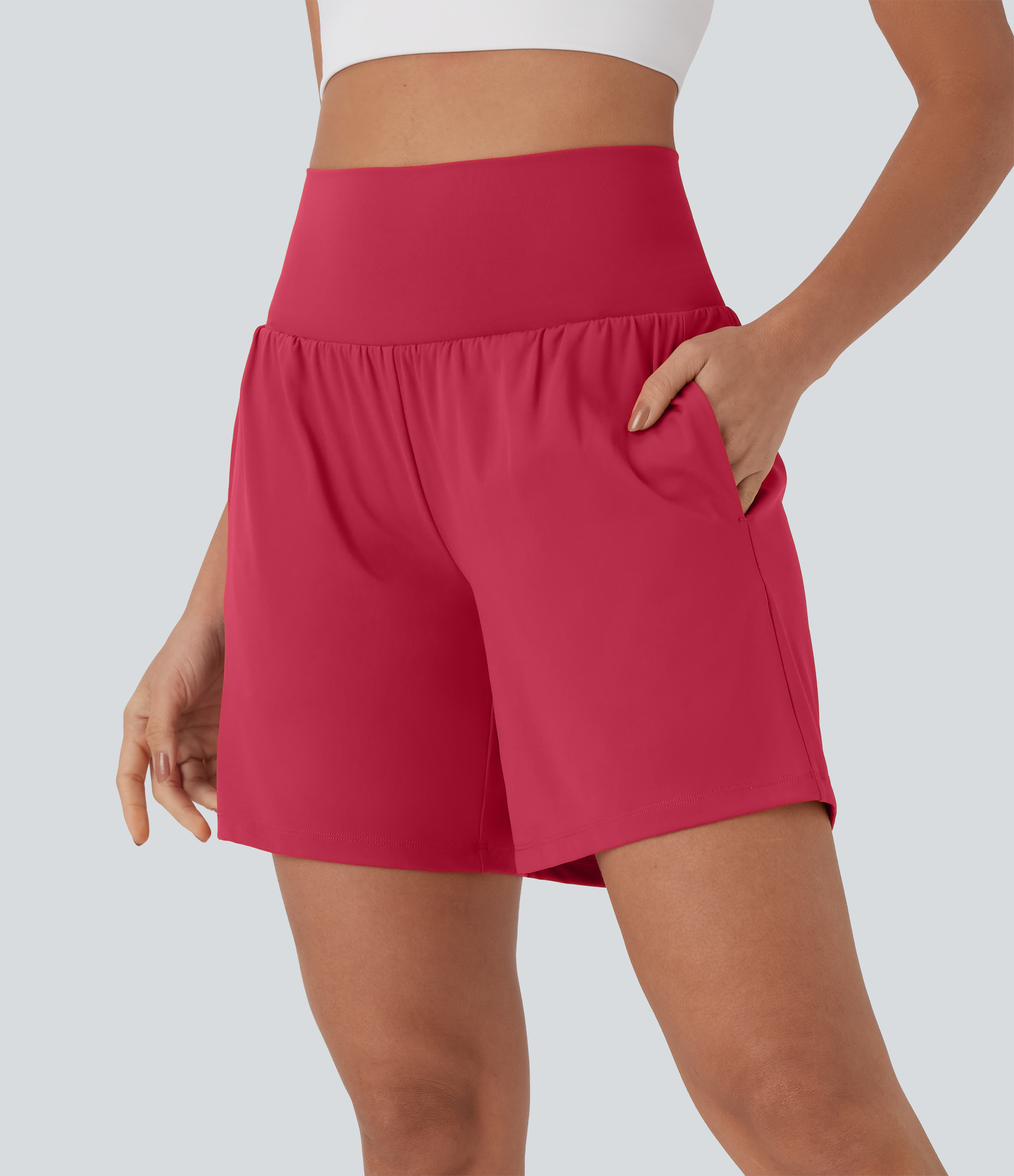 Softlyzero™ Airy Super High Waisted 2-in-1 InstantCool Women Yoga Gym Running Shorts 7" with Pockets