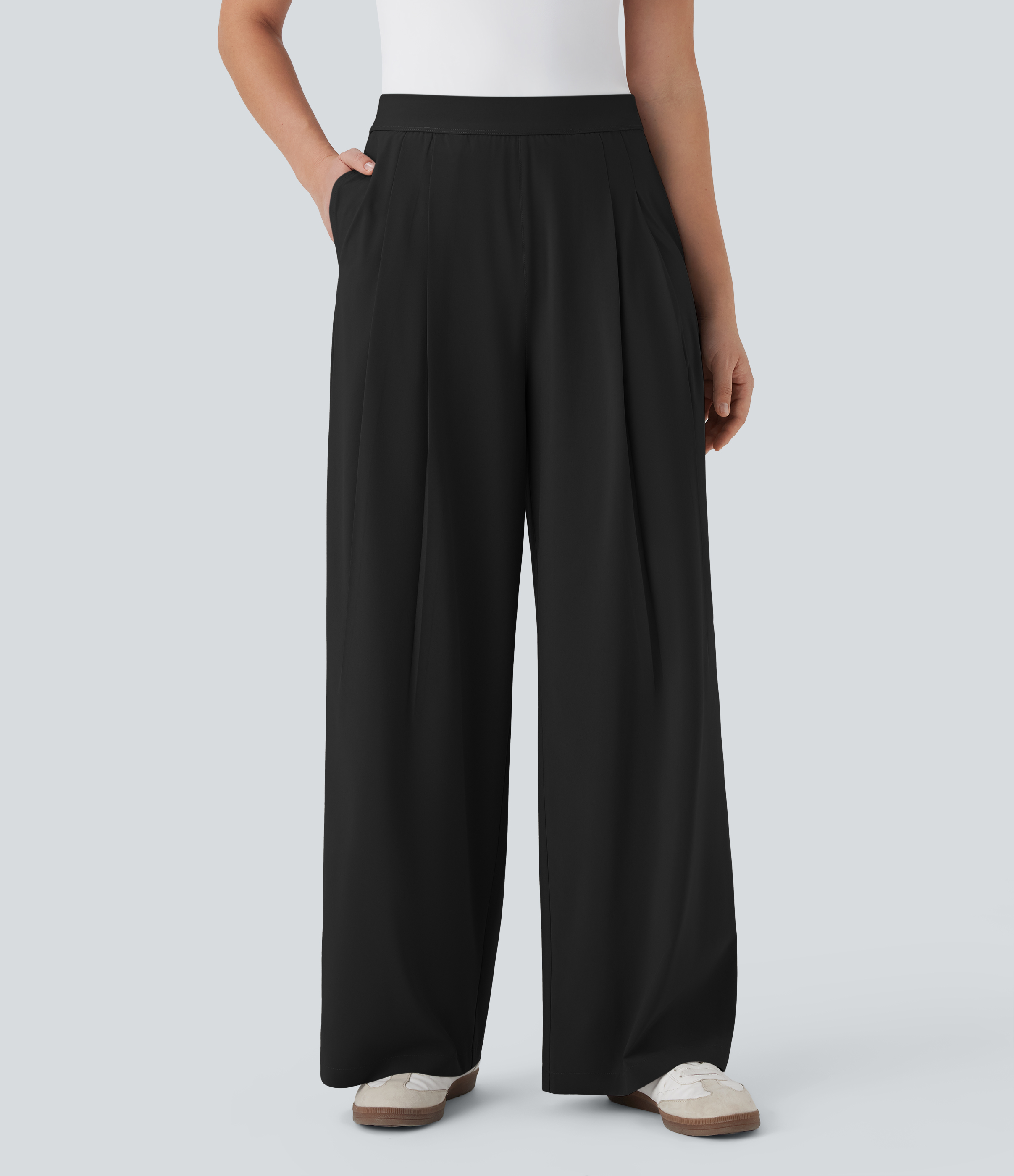 Pantalones de trabajo Breezeful™ de cintura alta, pierna ancha, de secado rápido con bolsillos