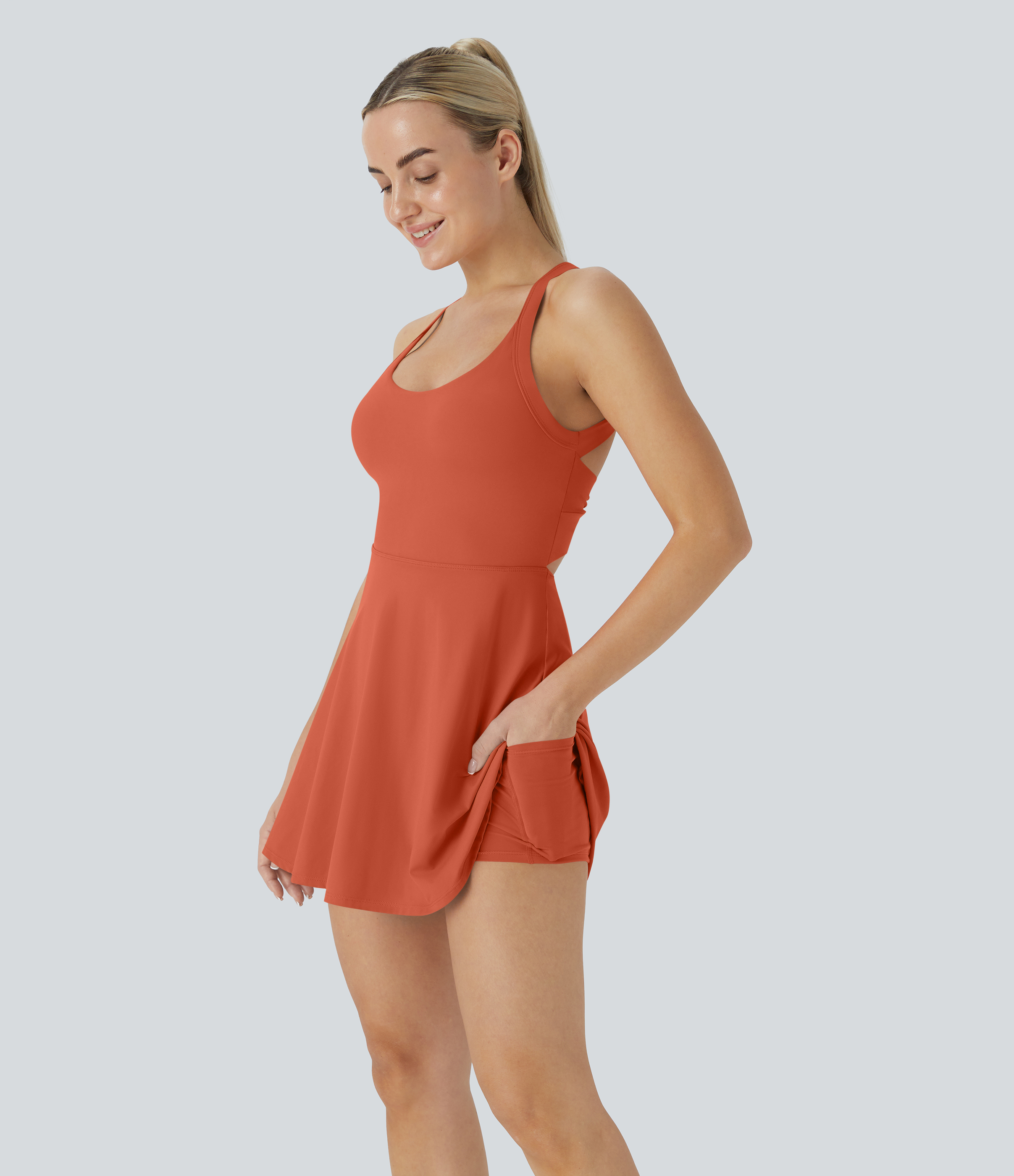 SoftlyZero™ Airy Backless Twisted Cool Touch Dance Active Dress-Easy Peezy Edition