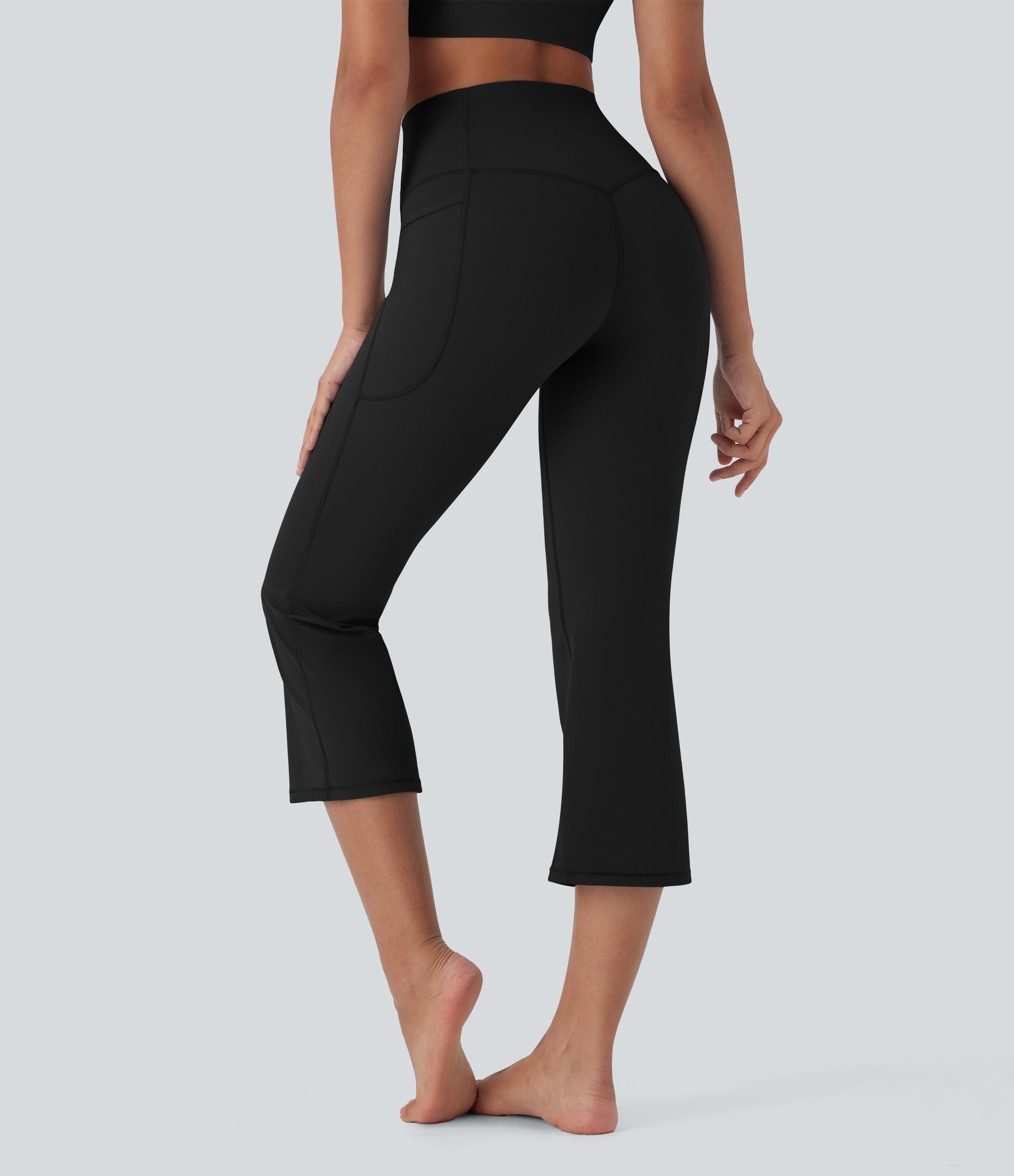 Halara UltraSculpt™ High Waisted Tummy Control Cropped Yoga Bootcut Leggings with Pockets
