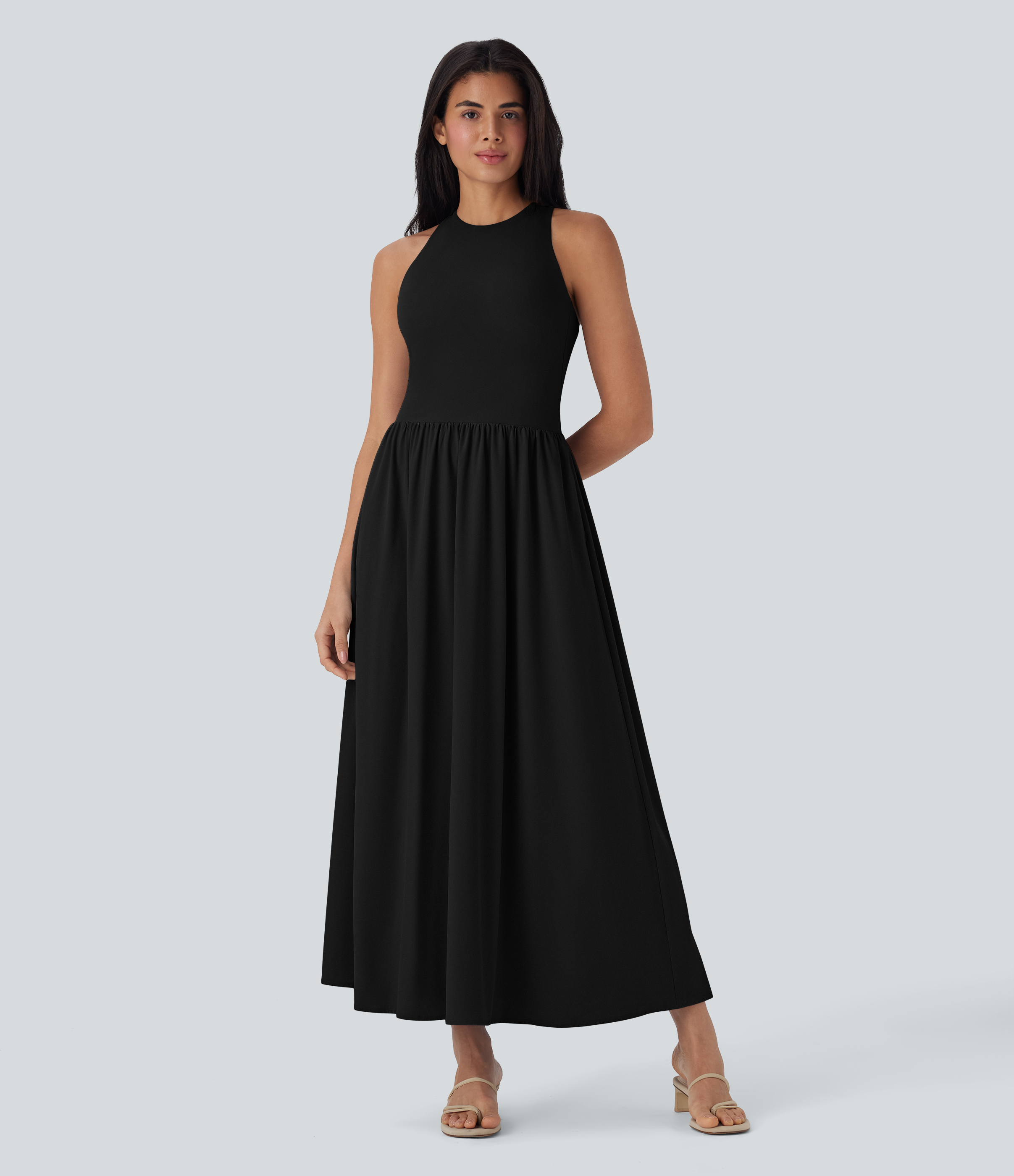 Black Breezeful™ Quick Dry Maxi Casual Dress with Pockets / 2