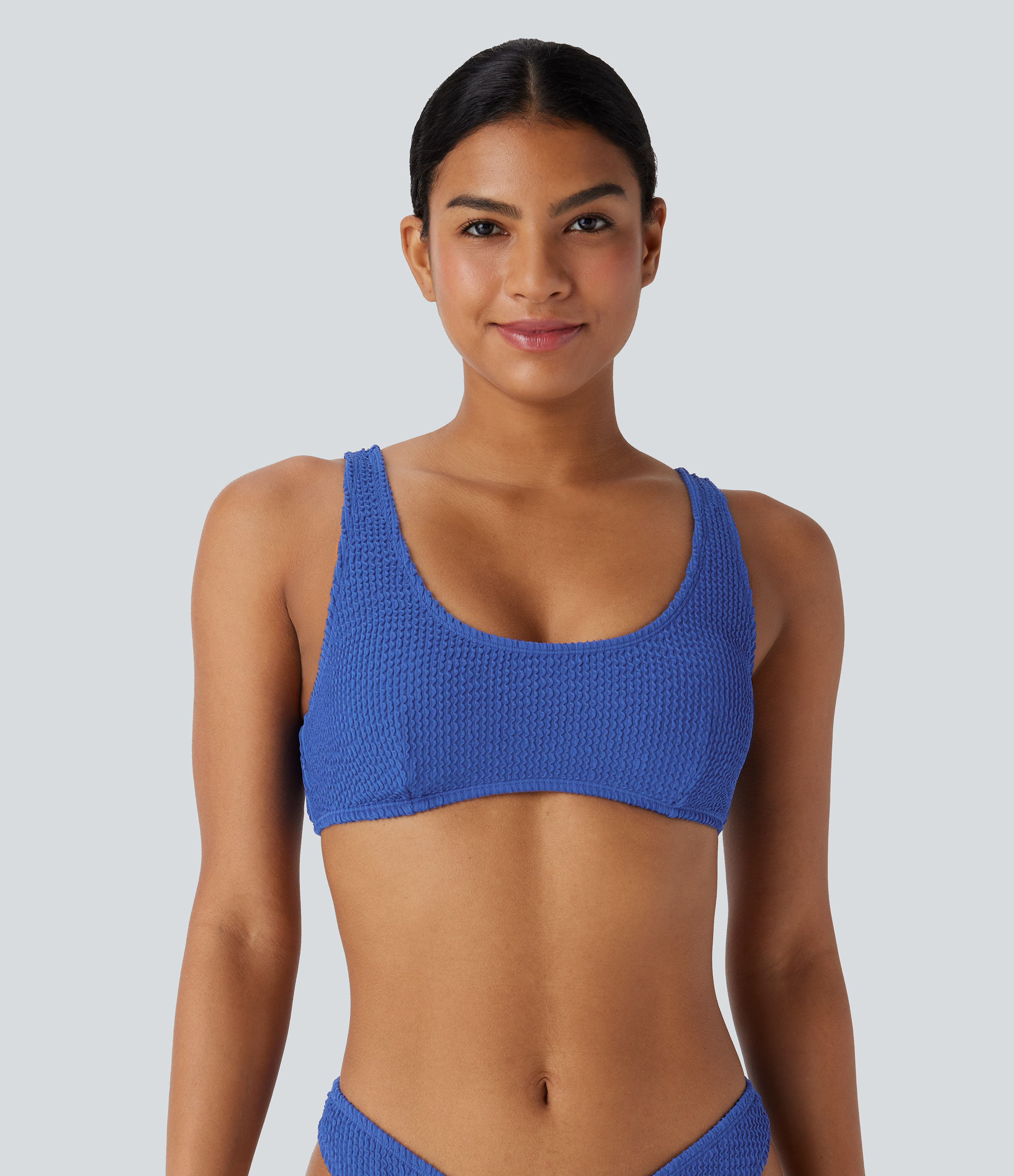 Traje baño bikini cuello U sin espalda