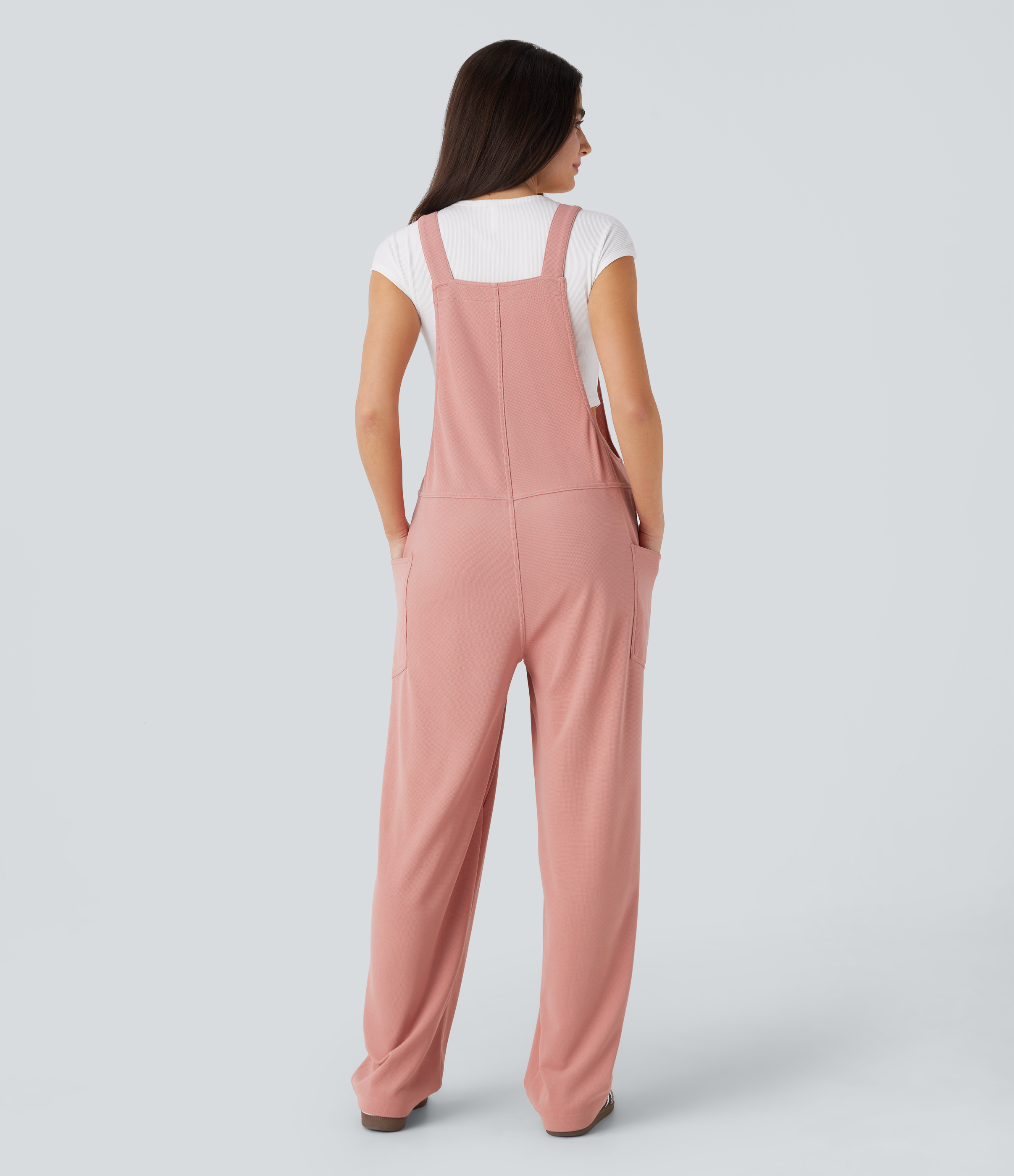 Rose Tan Overol cuello V bolsillo lateral diseño gofre / 2