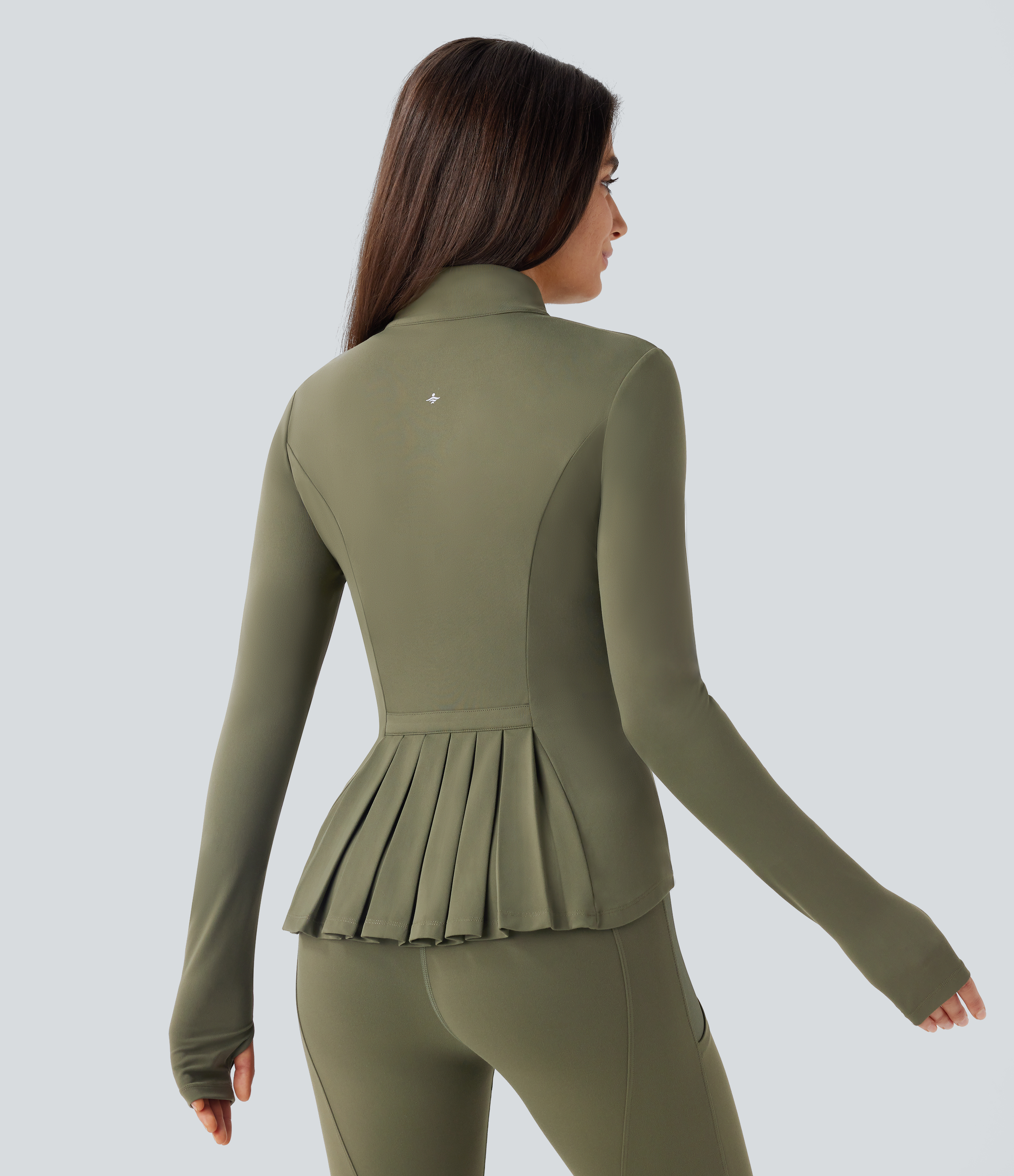 Women's SoftlyZero™ Stand Collar Thumb Hole Pockets Pleated