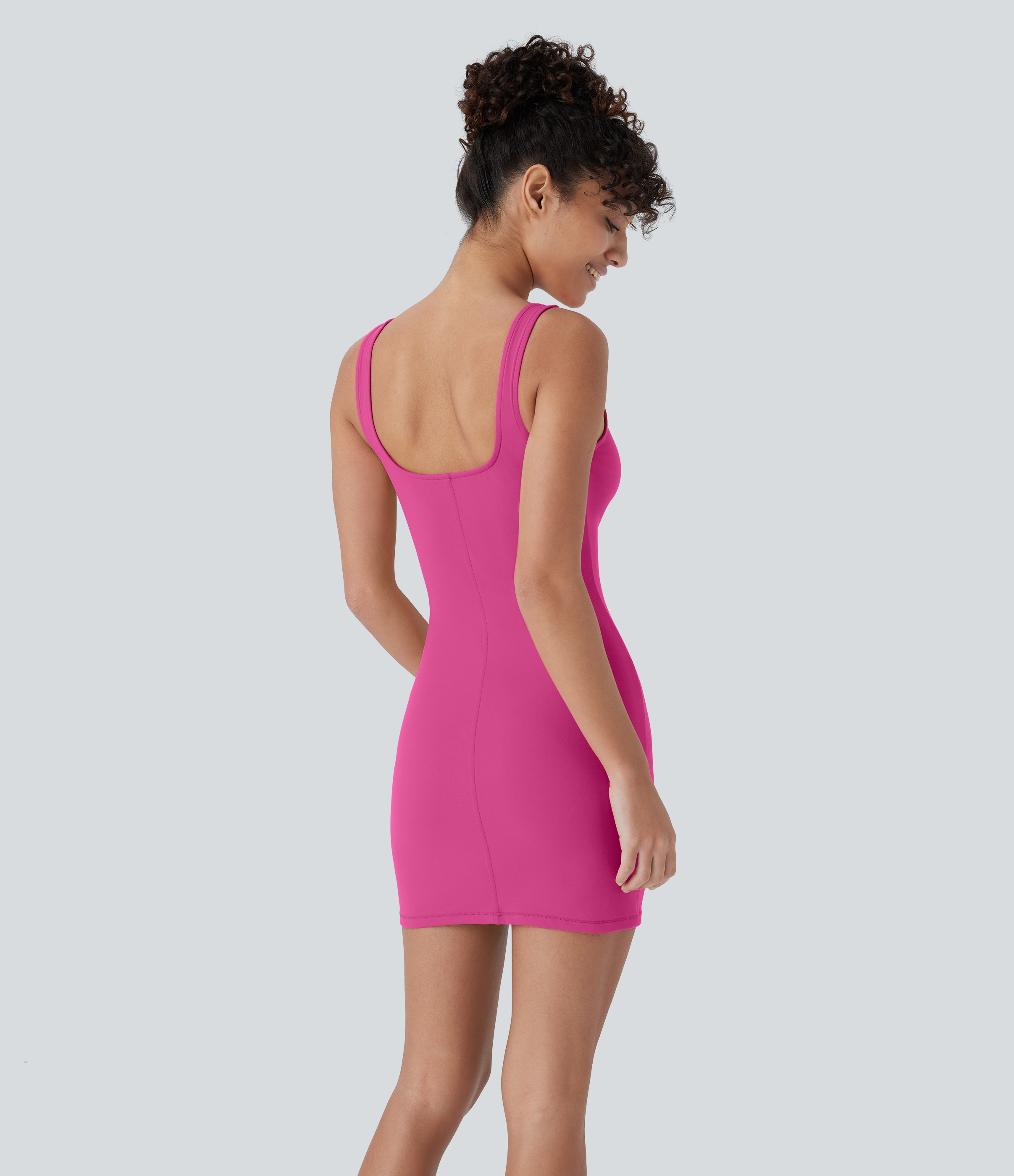 Raspberry Rose DayStretch - Figurbetontes Mini-Tanz-Kleid mit quadratischem Ausschnitt / 2