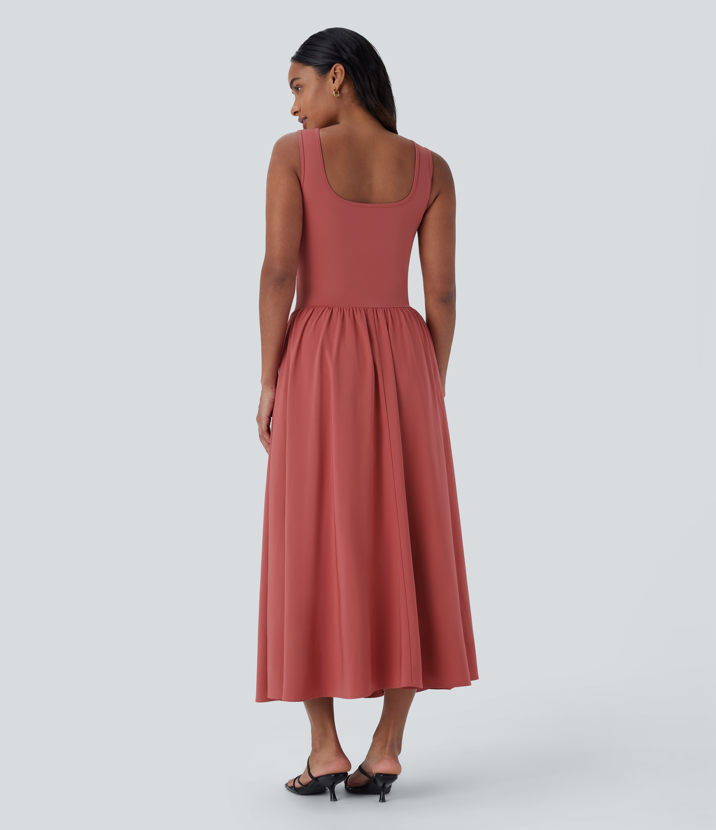 Kapok Red Breezeful™ robe maxi sans manches, découpée, à séchage rapide, décontractée — peut se porter devant comme derrière / 2