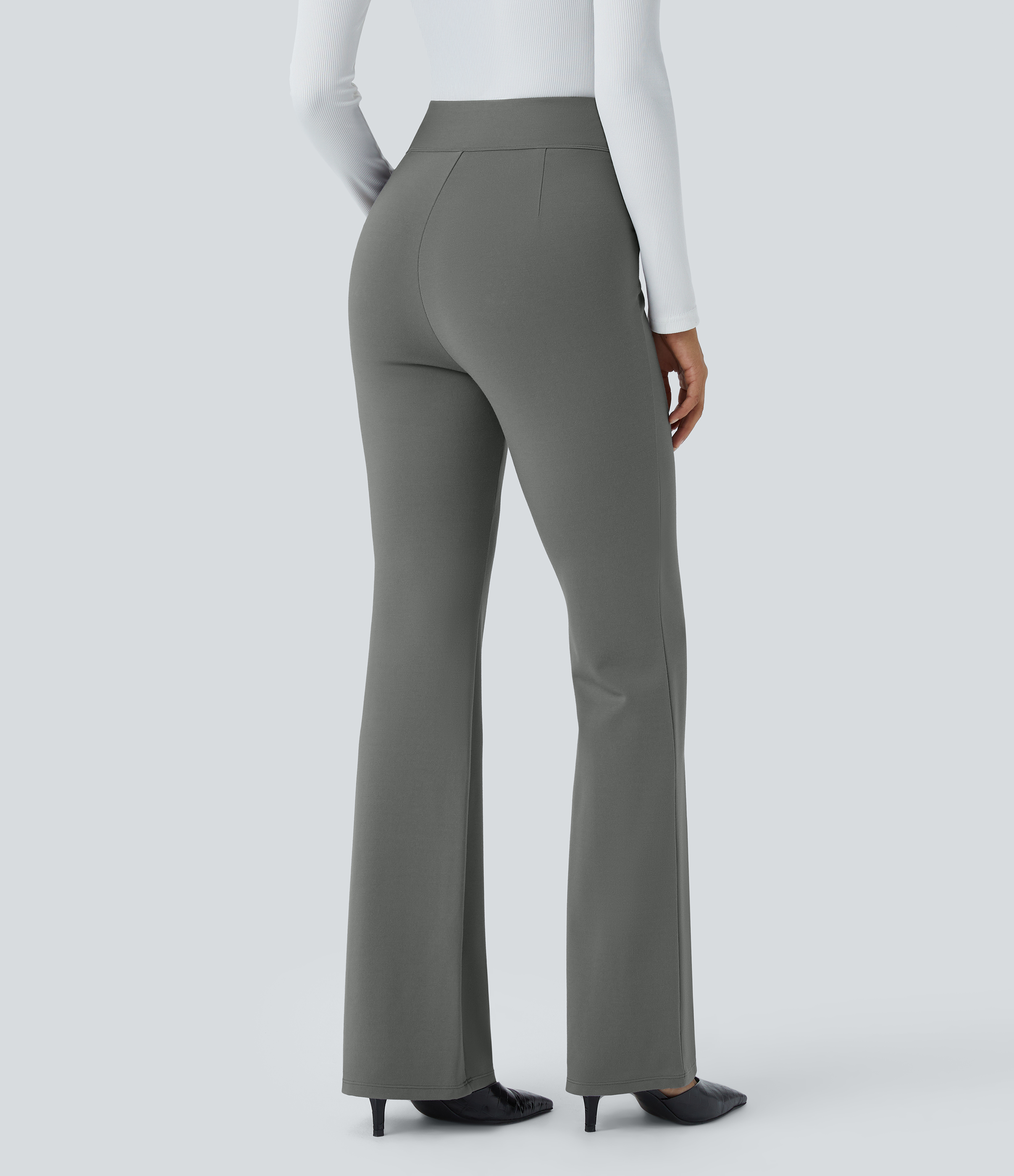 Putty Gray Pantalon croisé taille haute / 2