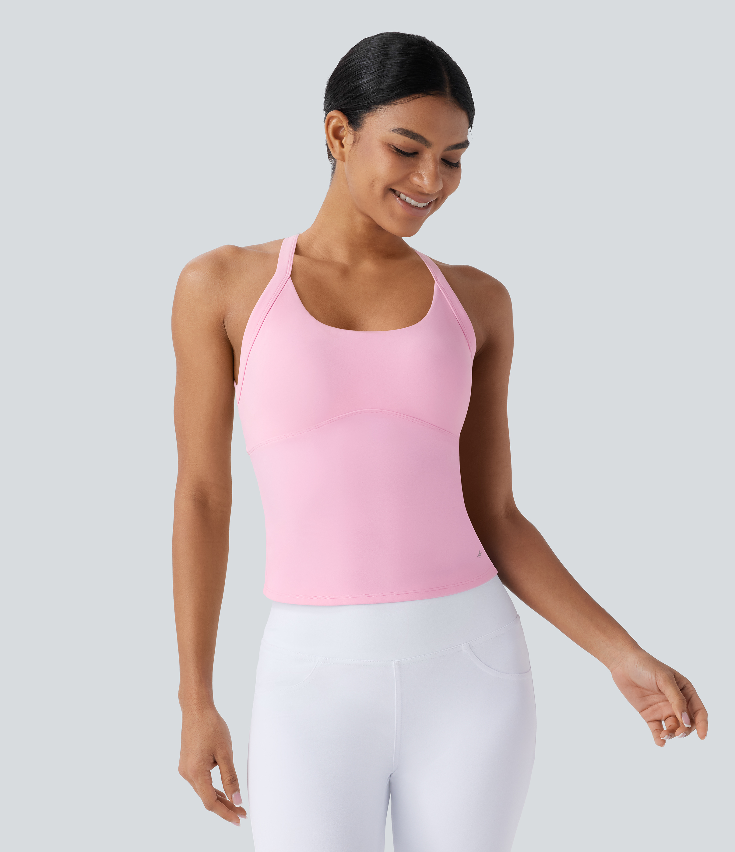 Nosegay Top de yoga SoftlyZero™ Plush afelpado con abertura en copas D-F / 2