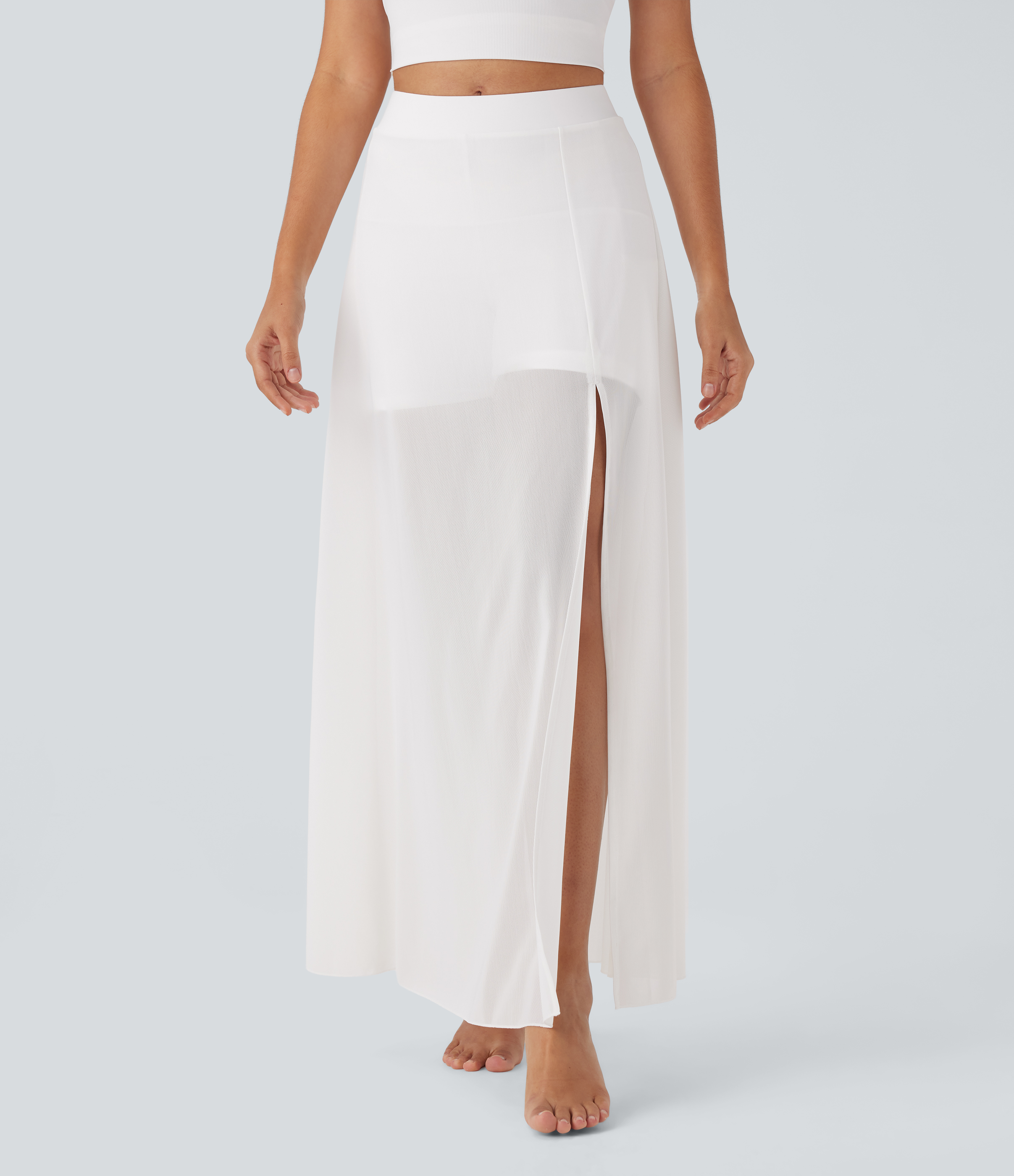 Mid Rise 2-in-1 Maxi Dance Skirt with Pocket