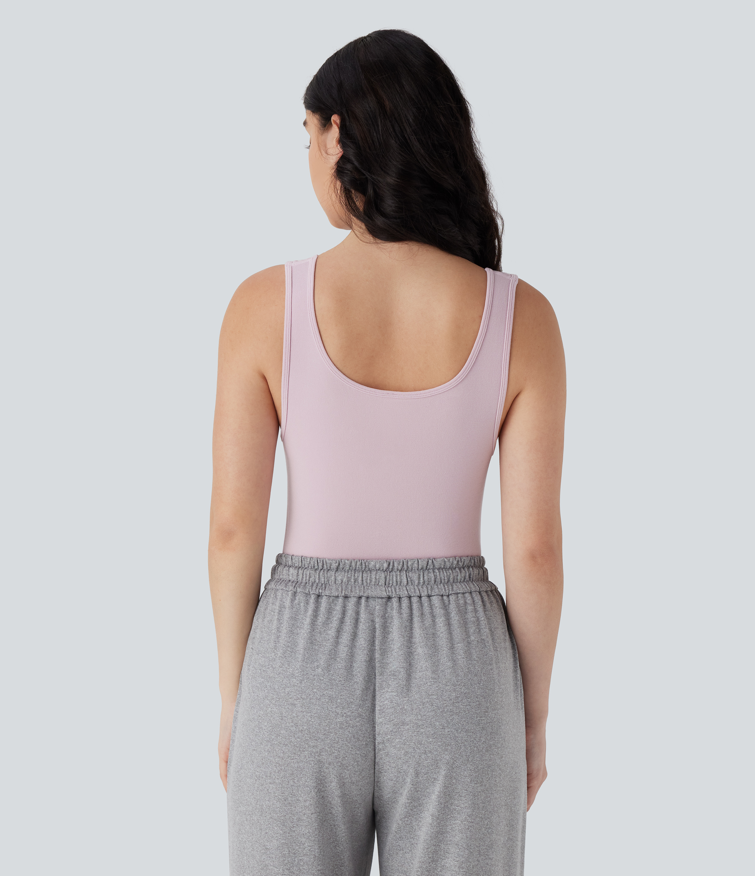 Porcelain Pink Camiseta sin mangas con espalda en U y flujo sin costuras / 2