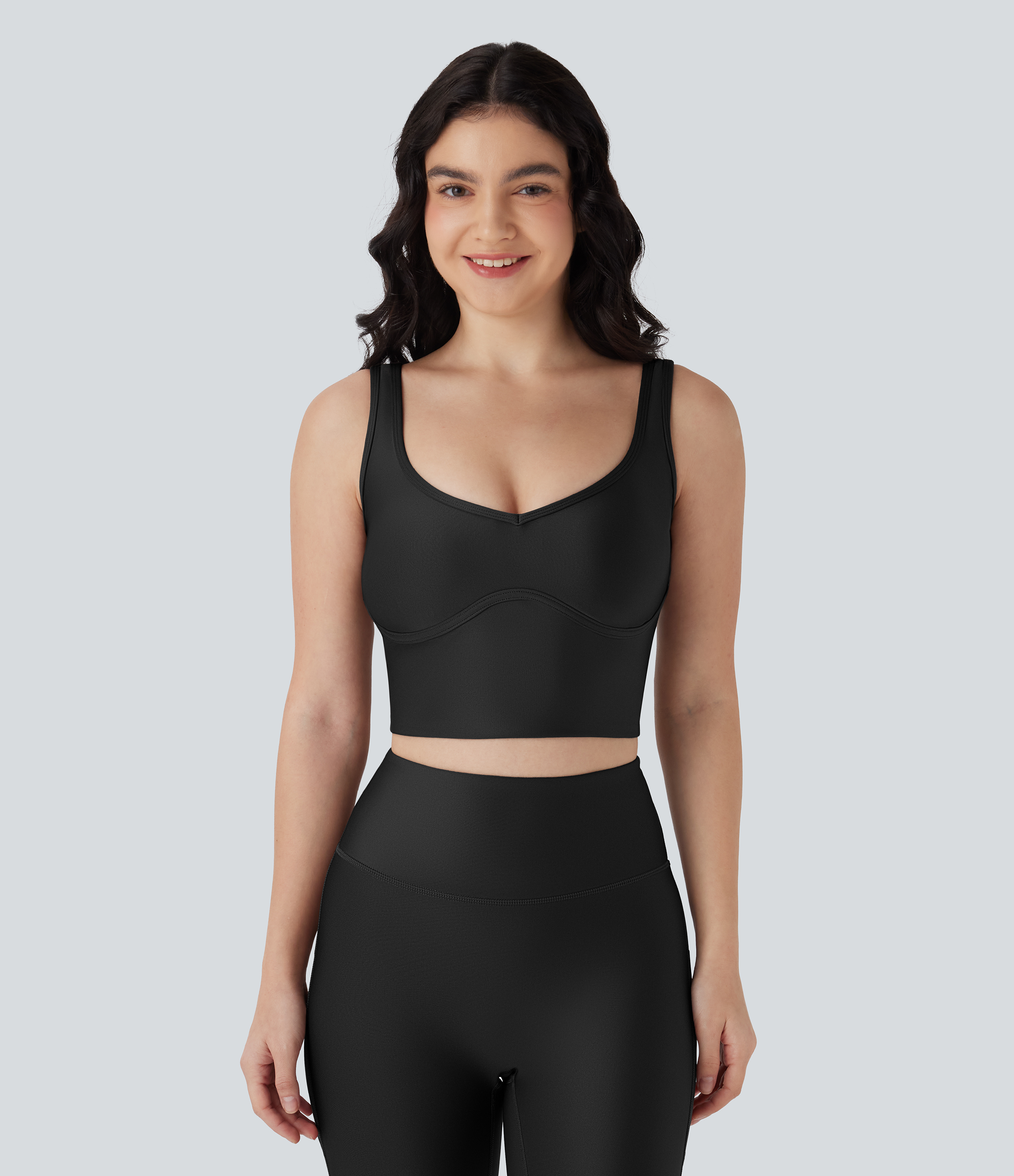 Cropped Sheen Yoga Tank Top