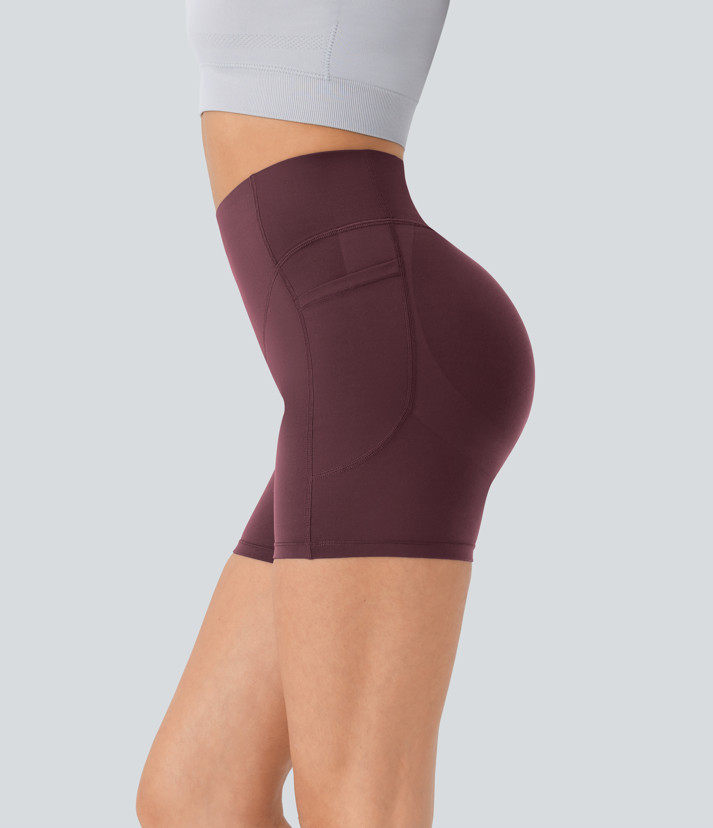 Halara UltraSculpt™ High Waisted Scrunch Butt Lifting Tummy Control Pocket Shaping Workout Biker Shorts 5''