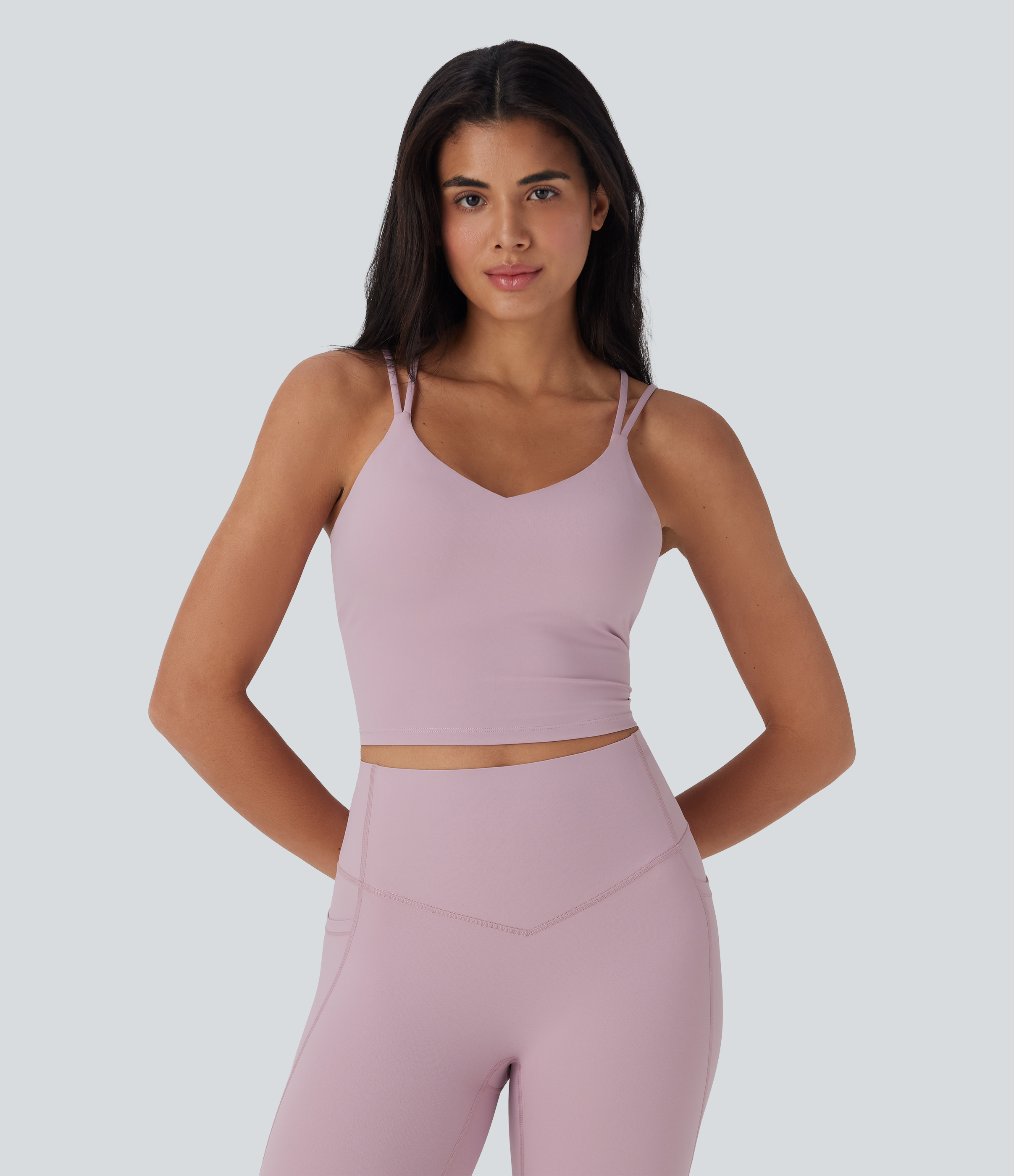 Dawn Pink Halara UltraSculpt™ débardeur court de yoga, effet fraîcheur, séchage rapide — UPF50+ / 2