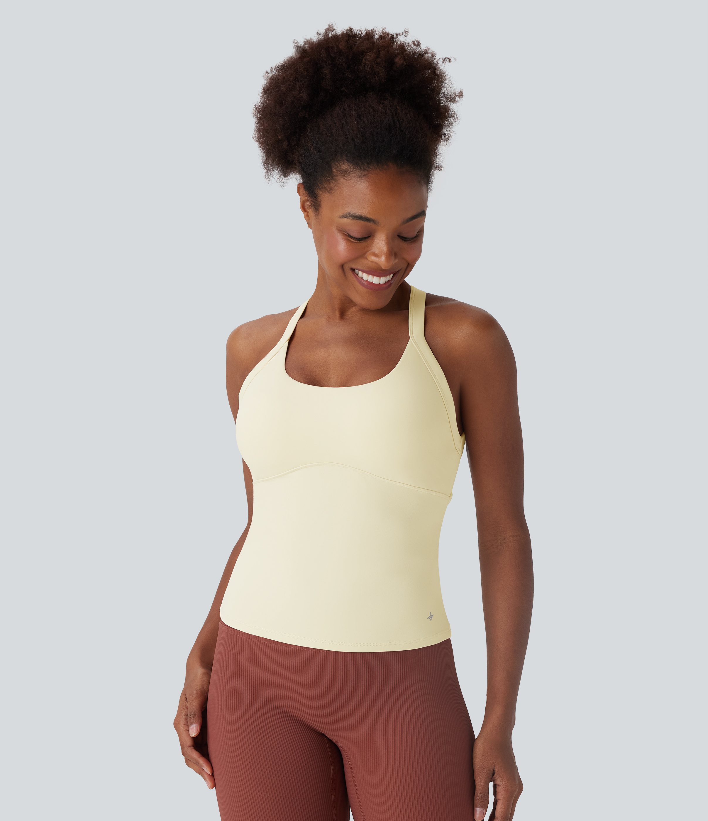 Women's SoftlyZero™ Plush Cut Out Yoga Tank Top A-D Cups - Halara