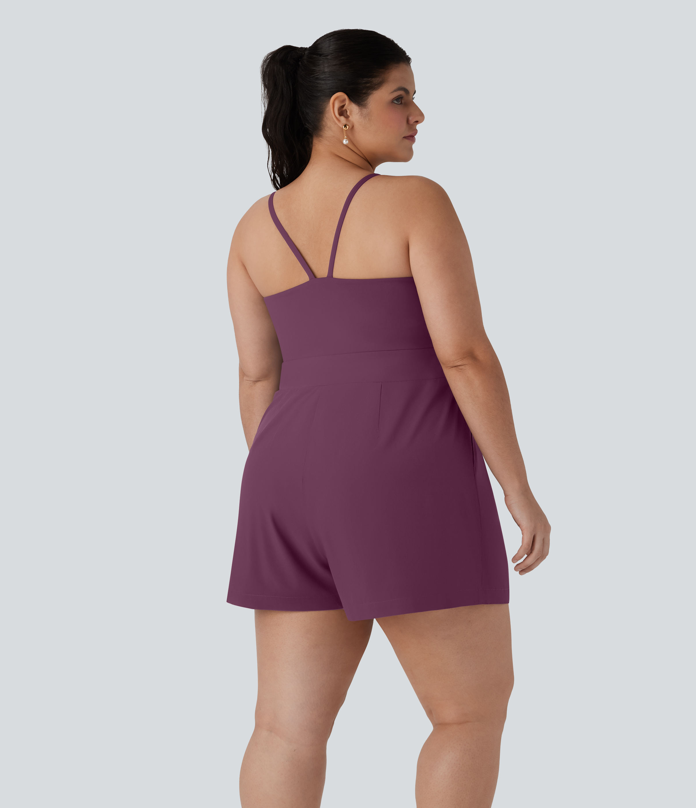 Amaranth Breezeful™ combishort style slip grande taille à séchage rapide avec poche / 2